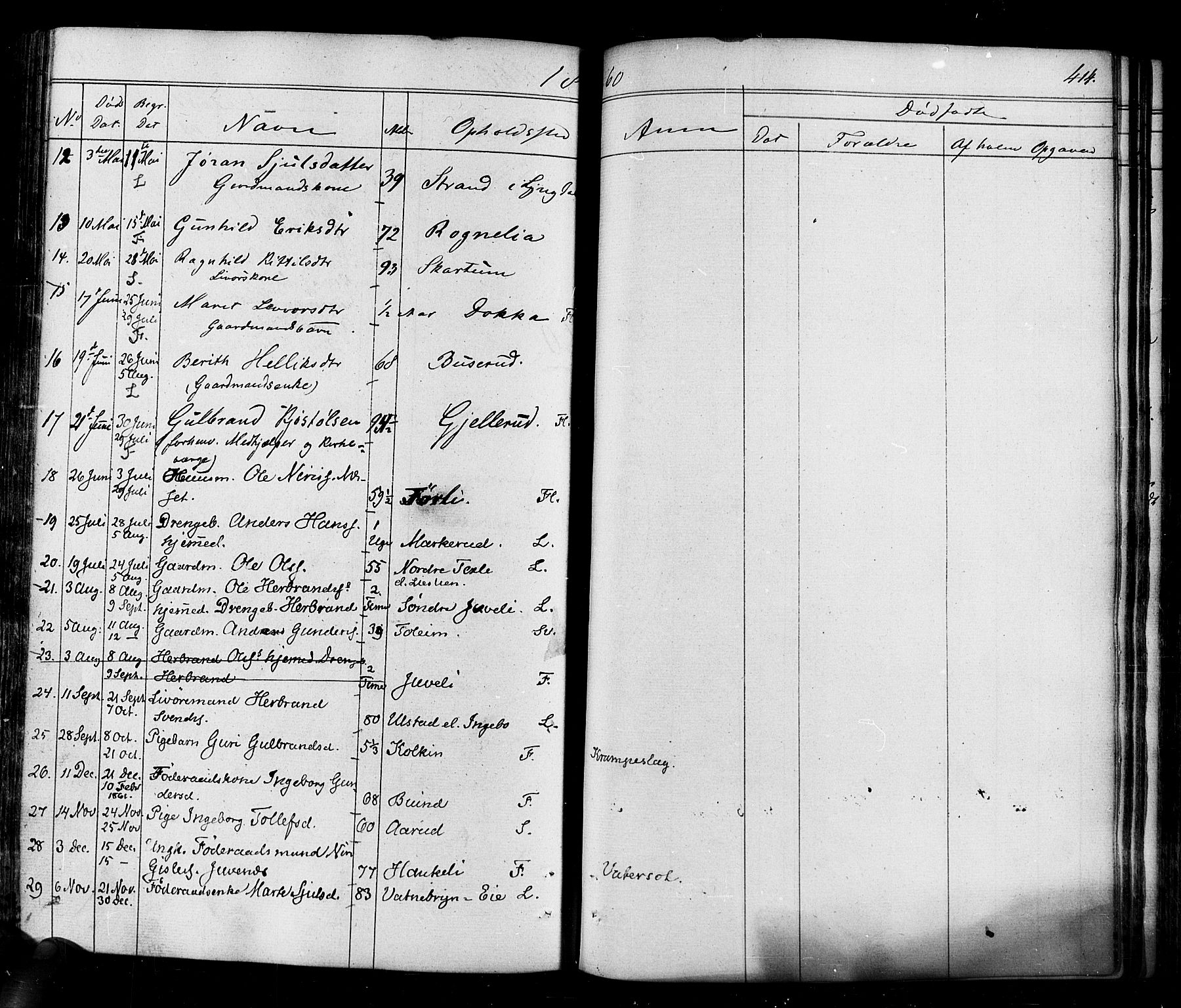 Flesberg kirkebøker, AV/SAKO-A-18/F/Fa/L0006: Parish register (official) no. I 6, 1834-1860, p. 414