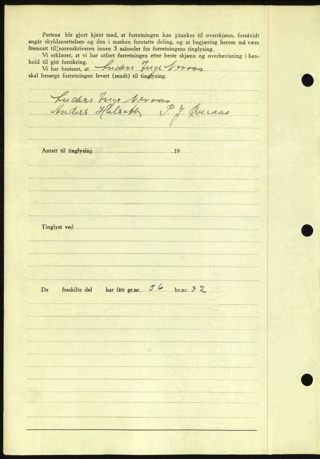 Romsdal sorenskriveri, AV/SAT-A-4149/1/2/2C: Mortgage book no. A14, 1943-1943, Diary no: : 1291/1943