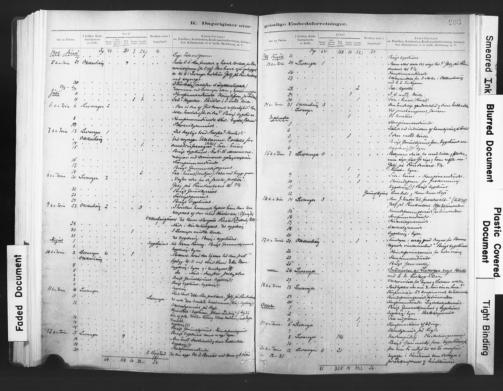 Ministerialprotokoller, klokkerbøker og fødselsregistre - Nord-Trøndelag, AV/SAT-A-1458/720/L0189: Parish register (official) no. 720A05, 1880-1911, p. 203