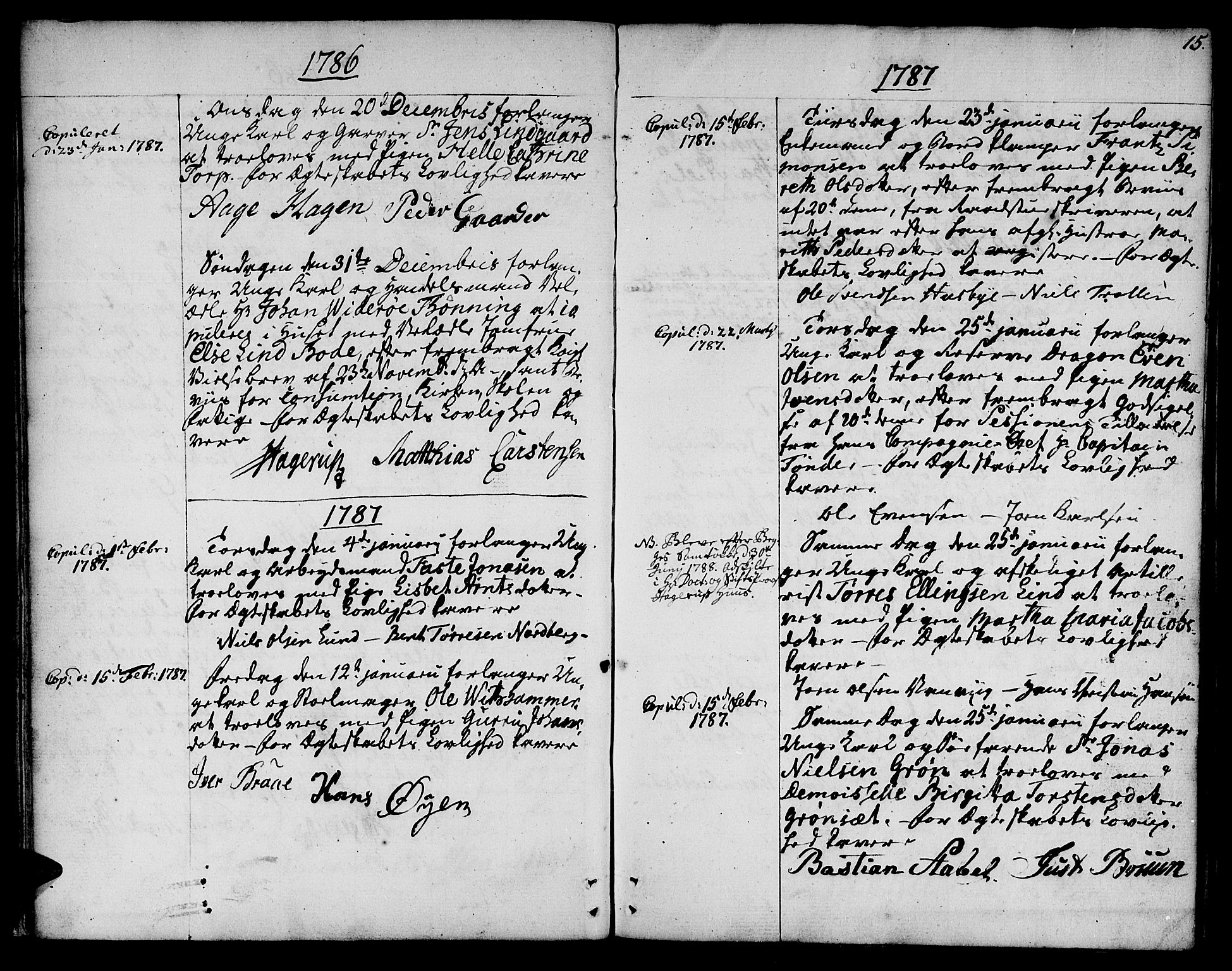 Ministerialprotokoller, klokkerbøker og fødselsregistre - Sør-Trøndelag, SAT/A-1456/601/L0041: Parish register (official) no. 601A09, 1784-1801, p. 15