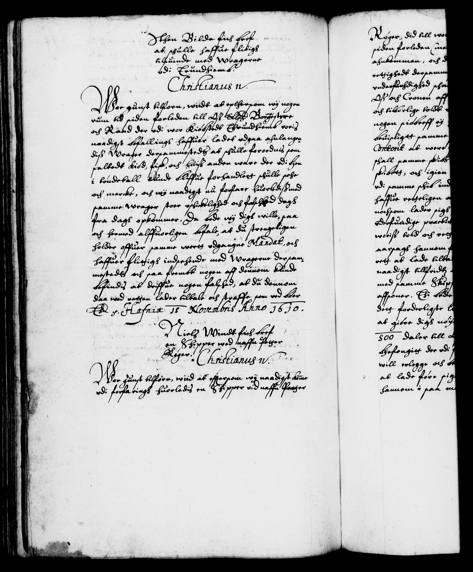 Danske Kanselli 1572-1799, AV/RA-EA-3023/F/Fc/Fca/Fcab/L0003: Norske tegnelser (mikrofilm), 1596-1616, p. 394b