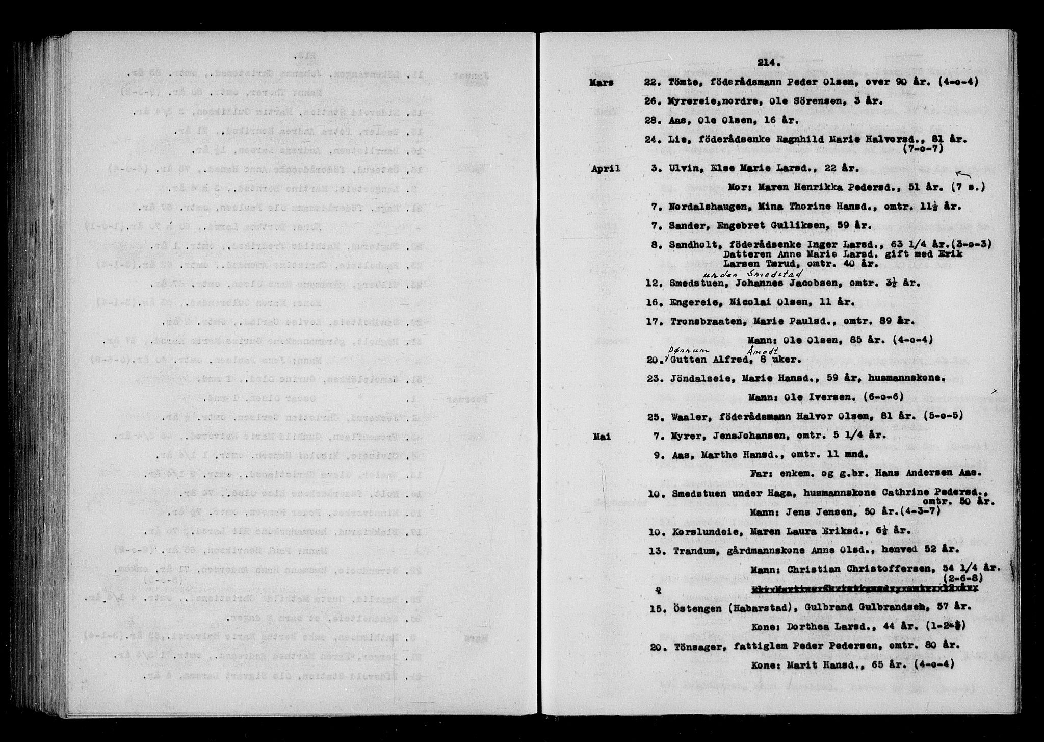 Eidsvoll tingrett, AV/SAO-A-10371/H/Ha/Haa/L0001: Dødsmeldingsprotokoll - Eidsvoll lensmannsdistrikt, 1815-1865, p. 214