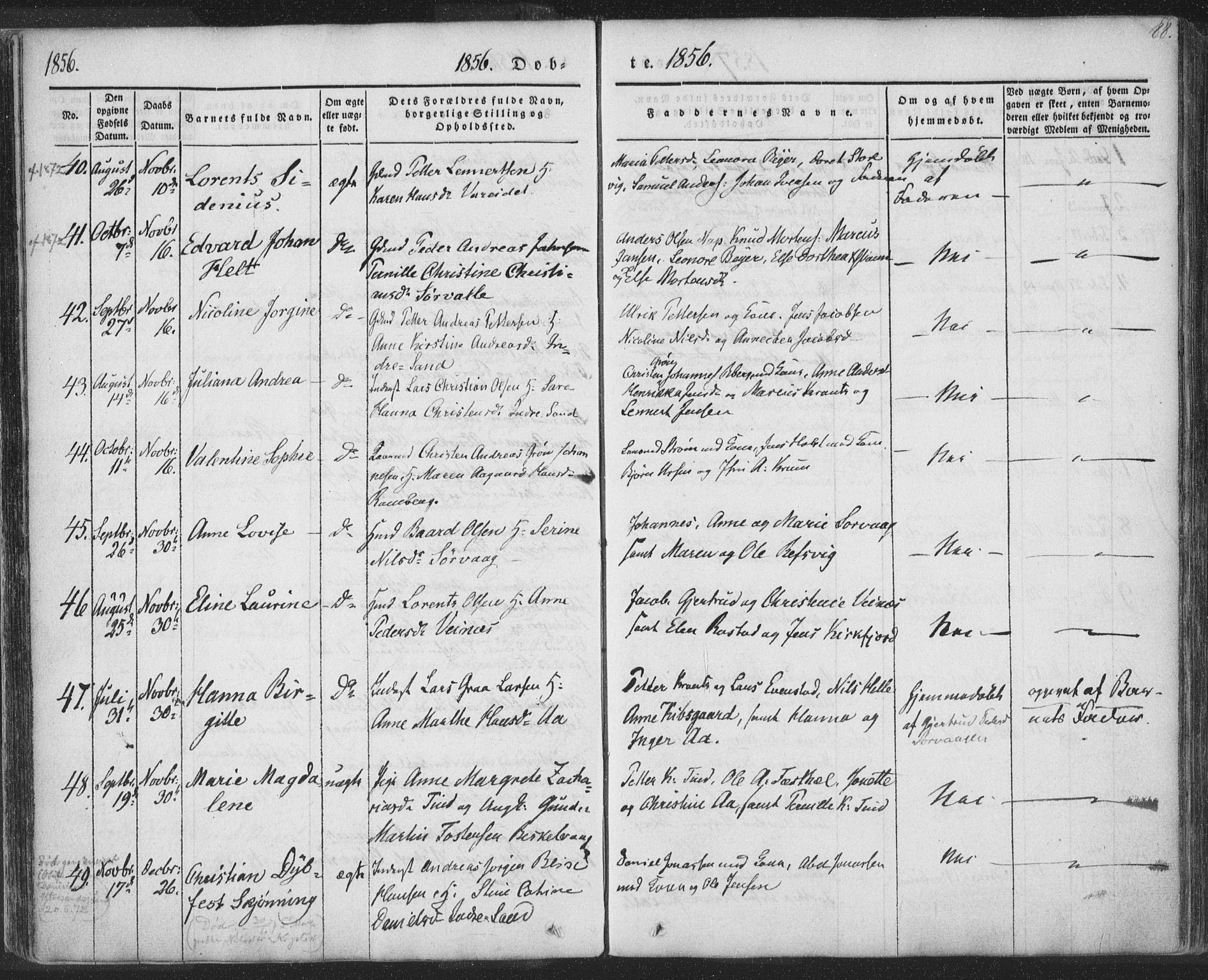 Ministerialprotokoller, klokkerbøker og fødselsregistre - Nordland, AV/SAT-A-1459/885/L1202: Parish register (official) no. 885A03, 1838-1859, p. 88