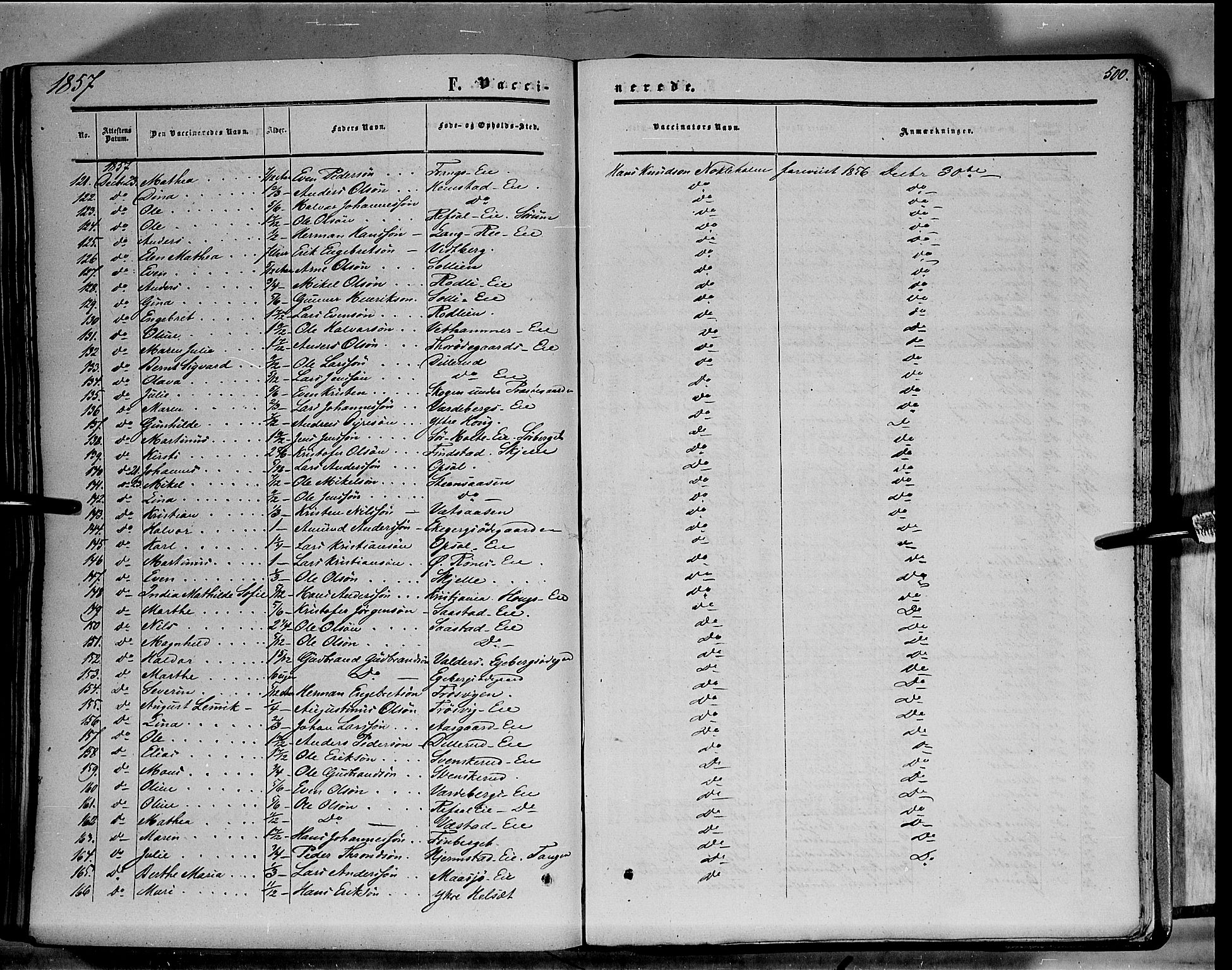 Stange prestekontor, AV/SAH-PREST-002/K/L0012: Parish register (official) no. 12, 1852-1862, p. 500