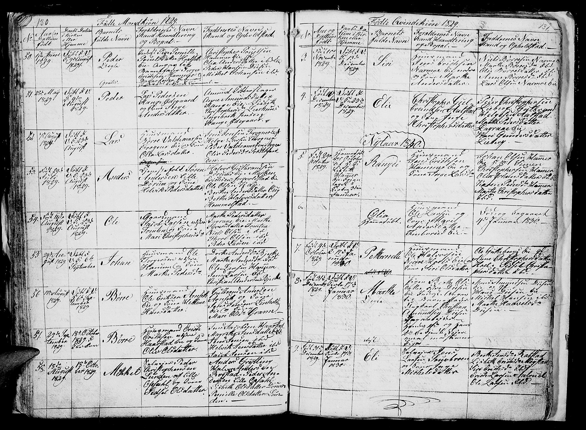 Vang prestekontor, Hedmark, SAH/PREST-008/H/Ha/Hab/L0006: Parish register (copy) no. 6, 1819-1832, p. 130-131