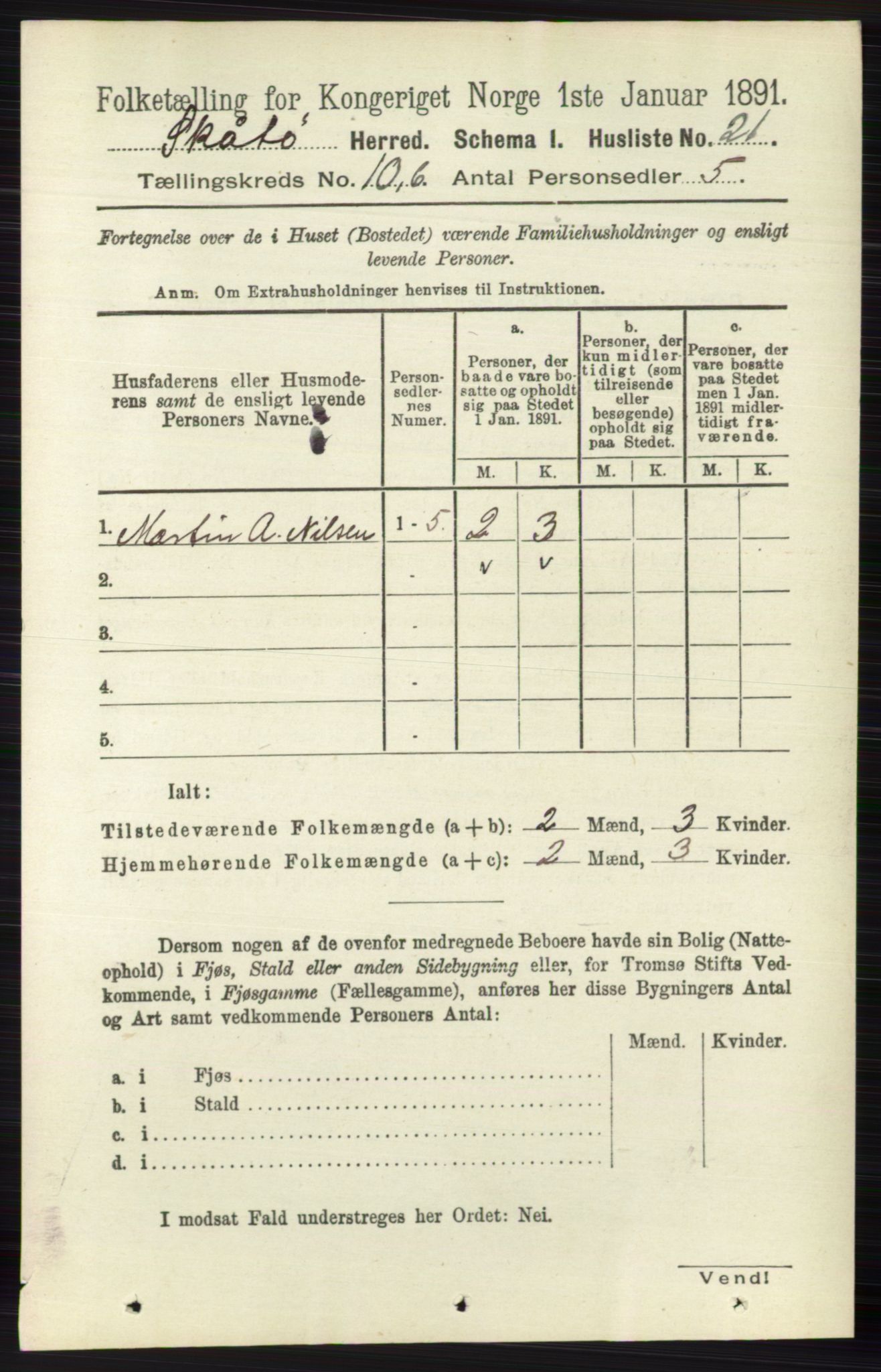 RA, 1891 census for 0815 Skåtøy, 1891, p. 4127