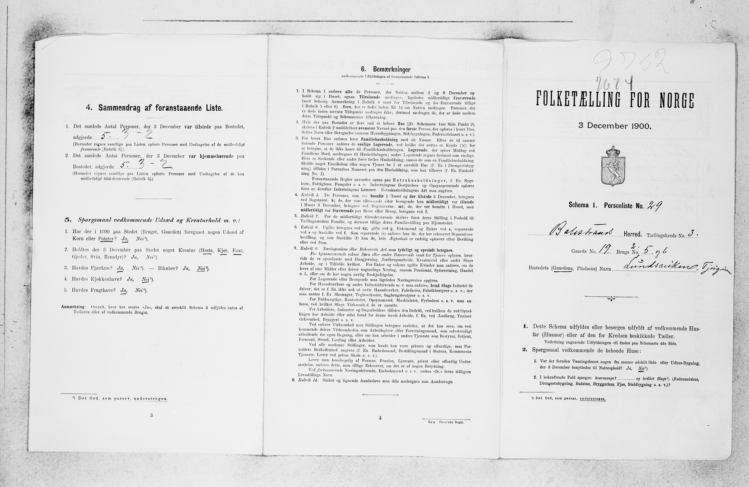 SAB, 1900 census for Balestrand, 1900, p. 38