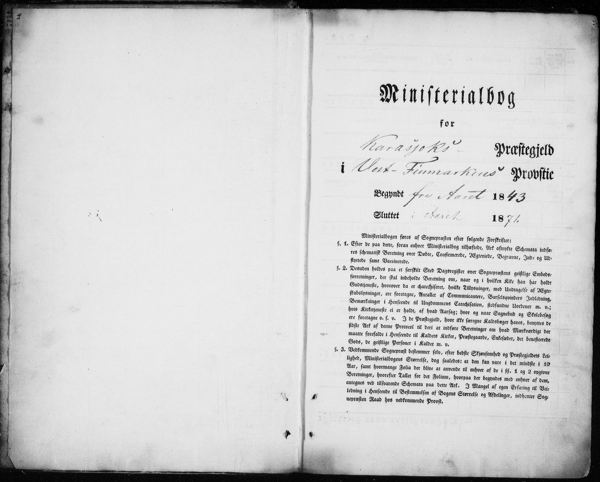 Kistrand/Porsanger sokneprestembete, SATØ/S-1351/H/Ha/L0012.kirke: Parish register (official) no. 12, 1843-1871