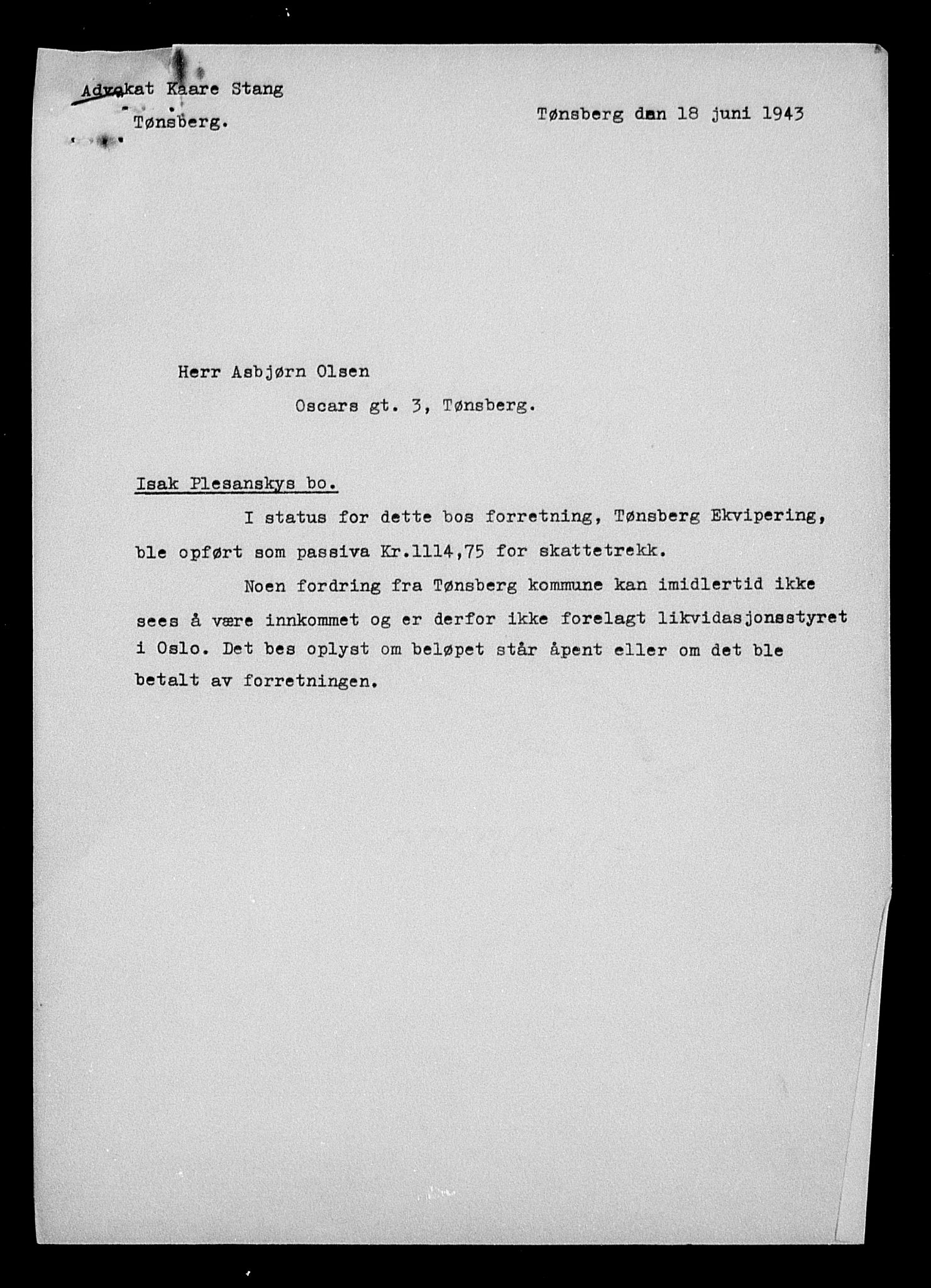 Justisdepartementet, Tilbakeføringskontoret for inndratte formuer, AV/RA-S-1564/H/Hc/Hcd/L1004: --, 1945-1947, p. 40