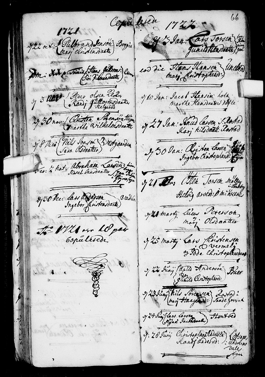 Stokke kirkebøker, AV/SAKO-A-320/F/Fa/L0001: Parish register (official) no. I 1, 1717-1733, p. 66