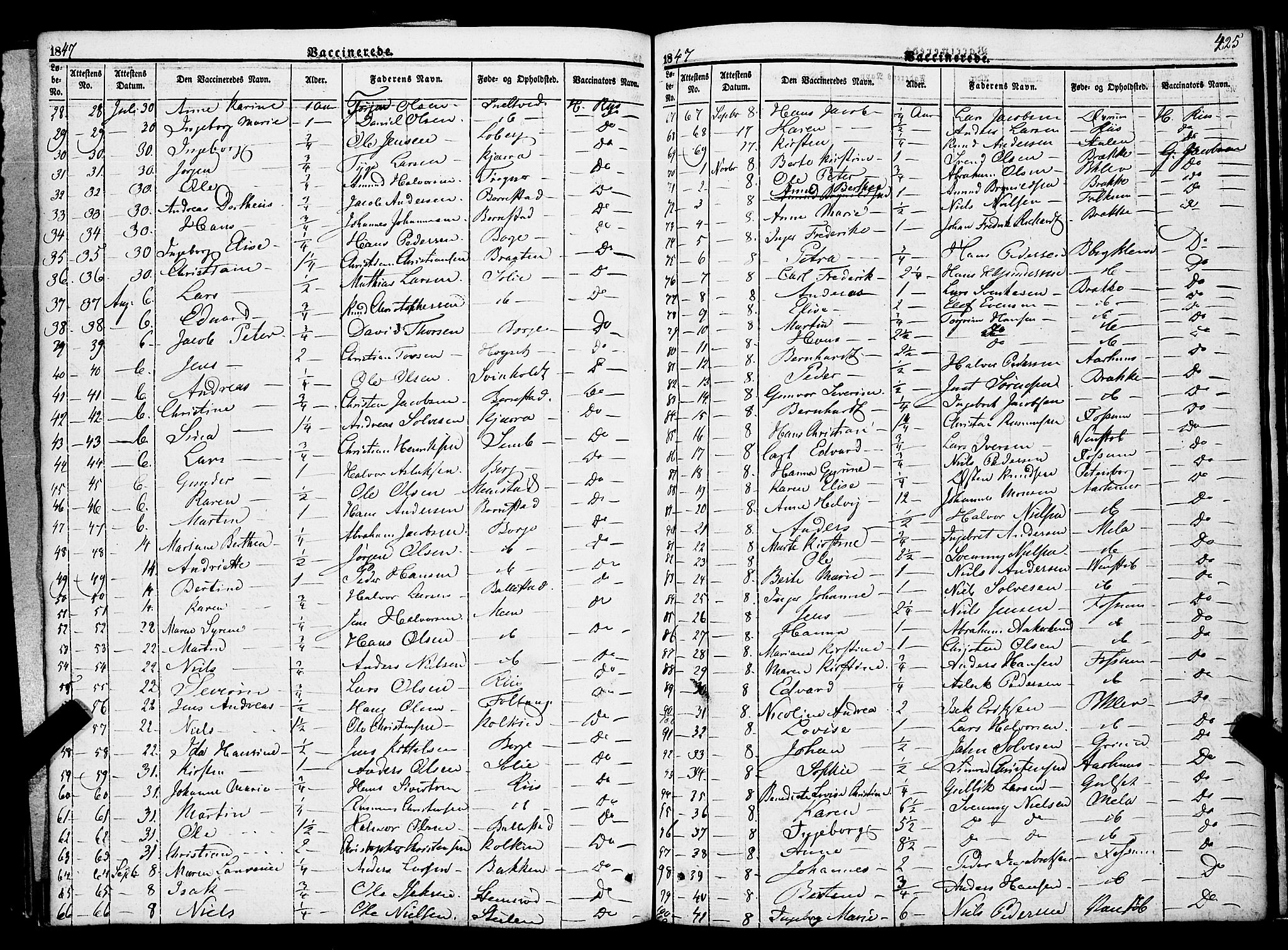 Gjerpen kirkebøker, SAKO/A-265/F/Fa/L0007b: Parish register (official) no. I 7B, 1834-1857, p. 425
