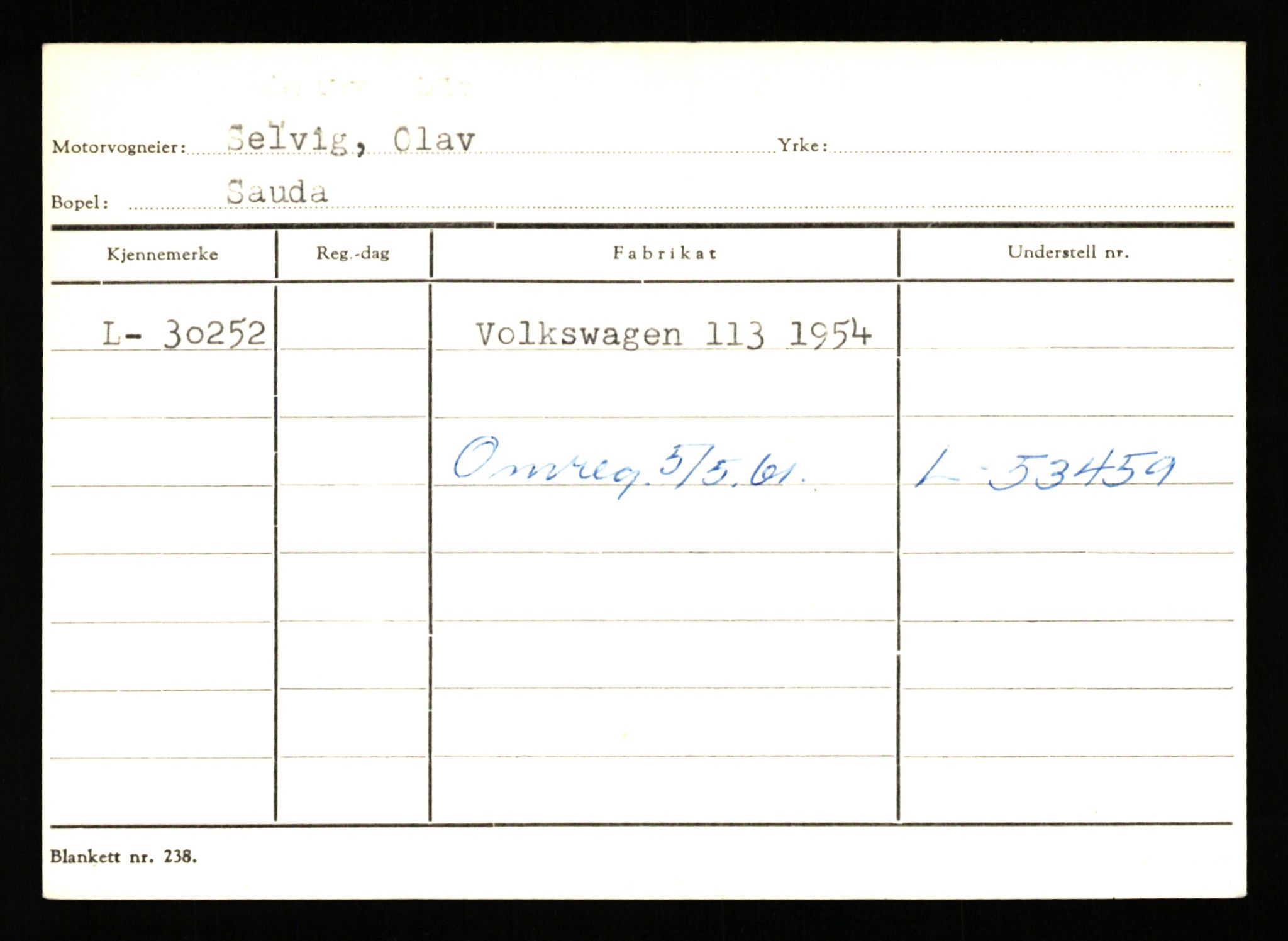 Stavanger trafikkstasjon, SAST/A-101942/0/G/L0005: Registreringsnummer: 23000 - 34245, 1930-1971, p. 2239