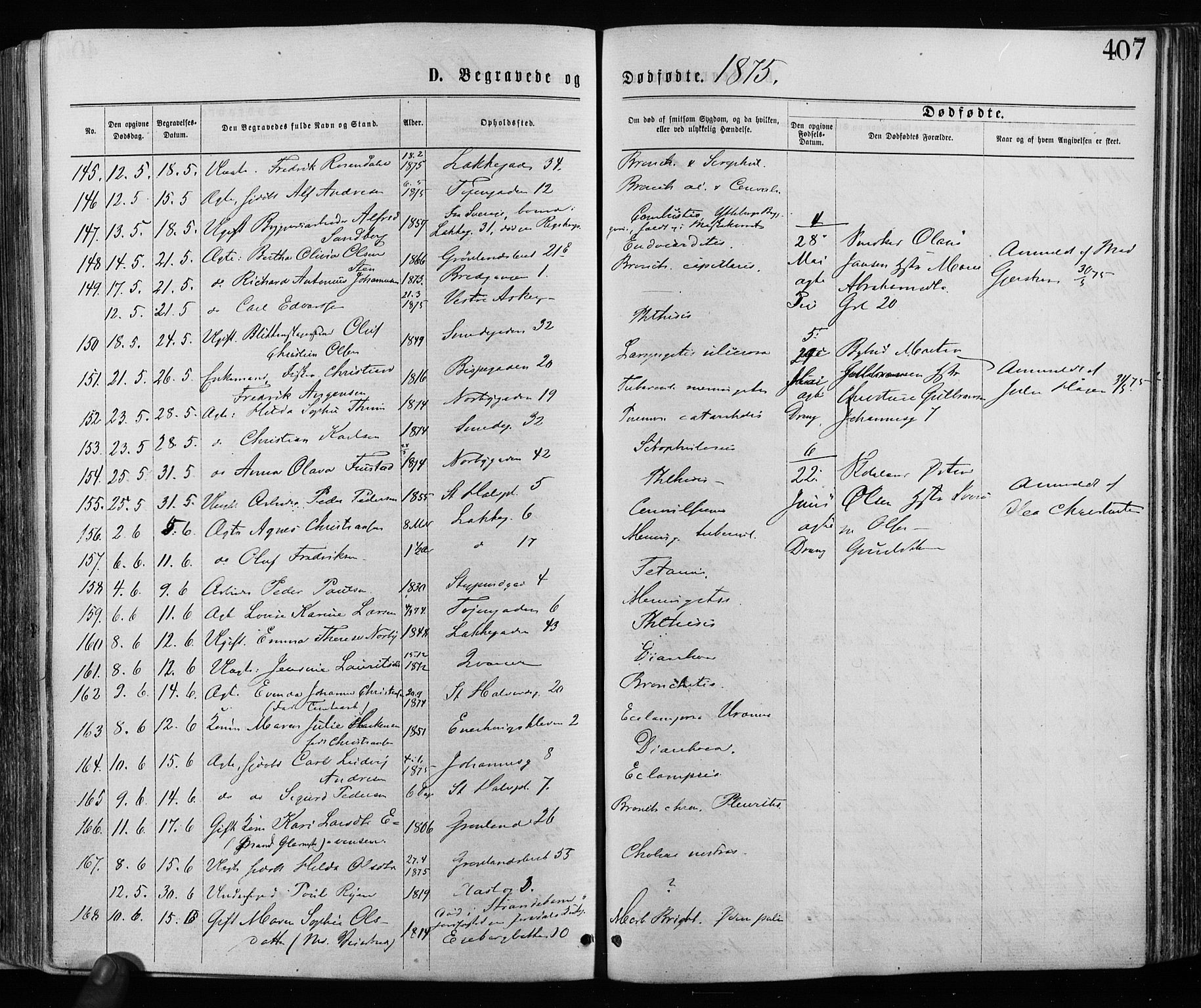 Grønland prestekontor Kirkebøker, SAO/A-10848/F/Fa/L0005: Parish register (official) no. 5, 1869-1880, p. 407