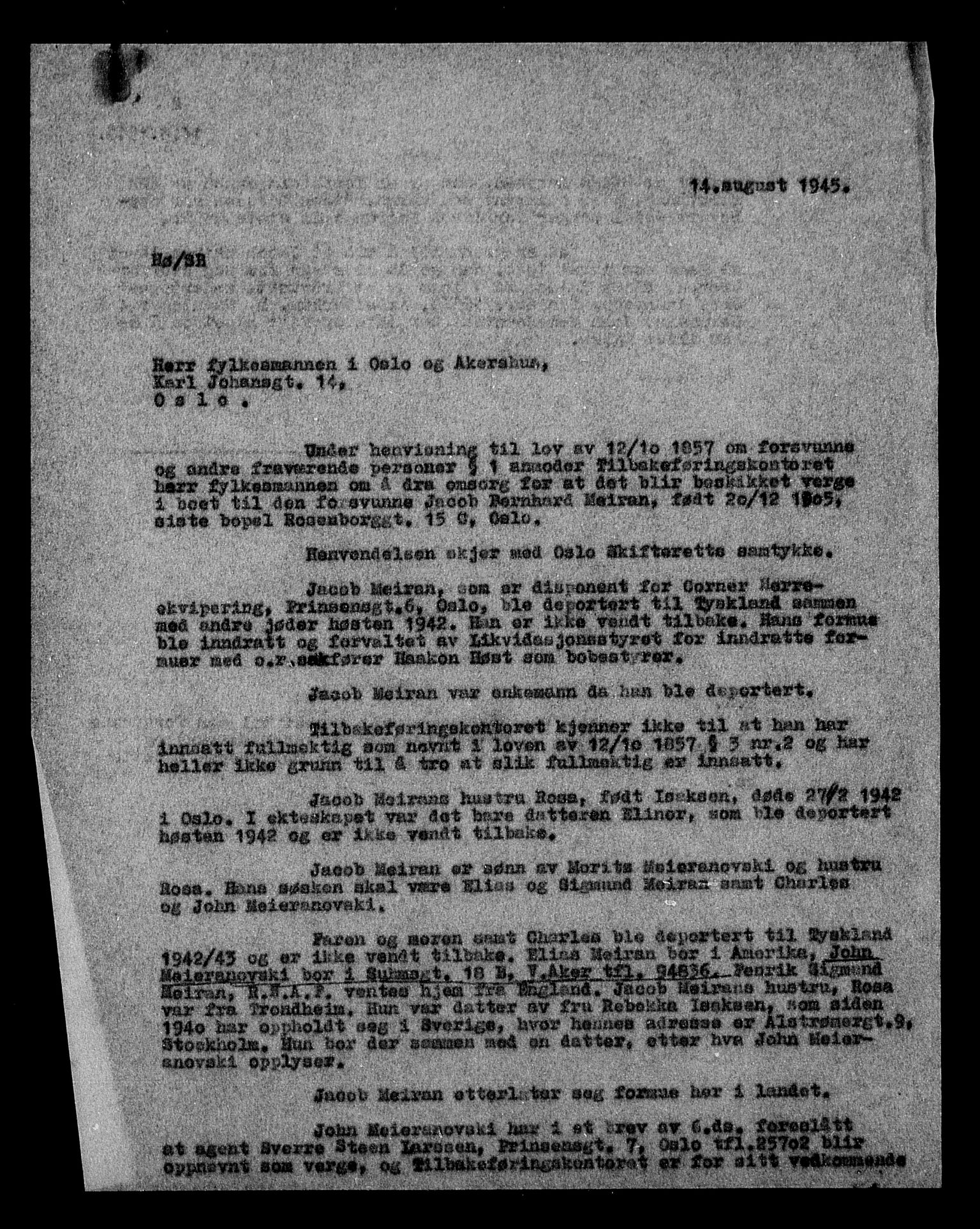 Justisdepartementet, Tilbakeføringskontoret for inndratte formuer, AV/RA-S-1564/H/Hc/Hcc/L0963: --, 1945-1947, p. 24