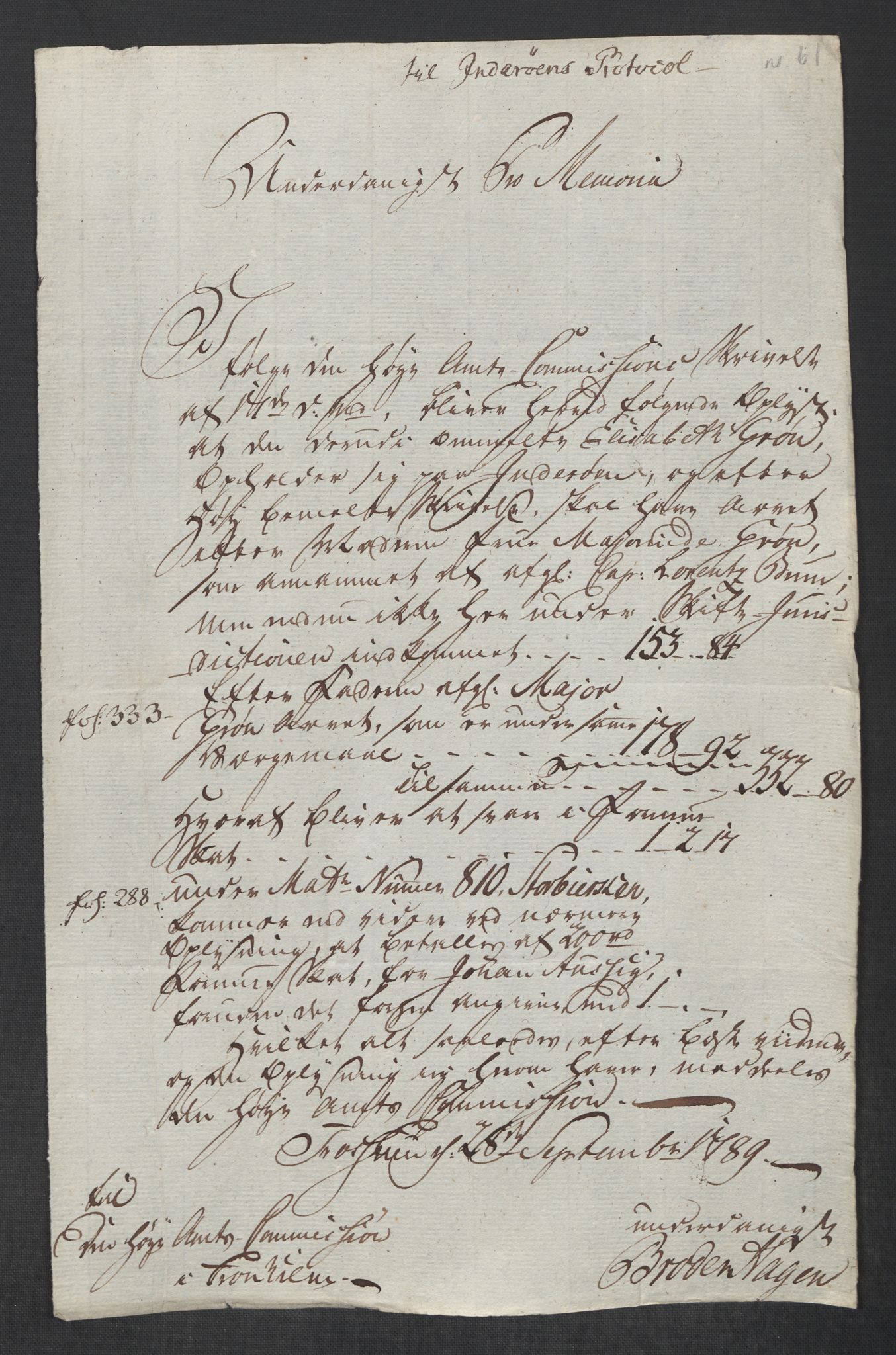 Rentekammeret inntil 1814, Reviderte regnskaper, Mindre regnskaper, AV/RA-EA-4068/Rf/Rfe/L0017: Inderøy fogderi, Jarlsberg grevskap, 1789, p. 228