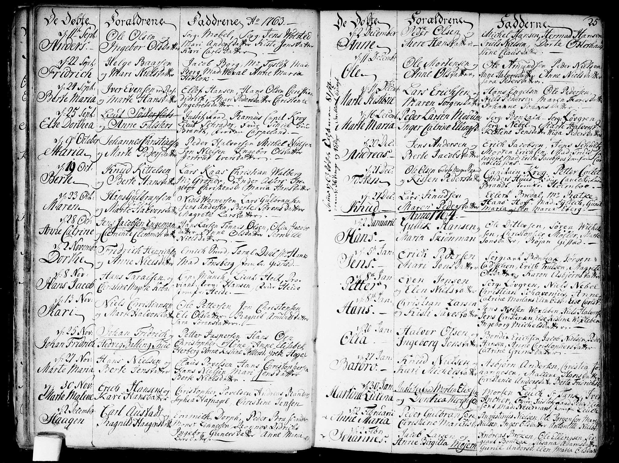 Garnisonsmenigheten Kirkebøker, AV/SAO-A-10846/F/Fa/L0002: Parish register (official) no. 2, 1757-1776, p. 25