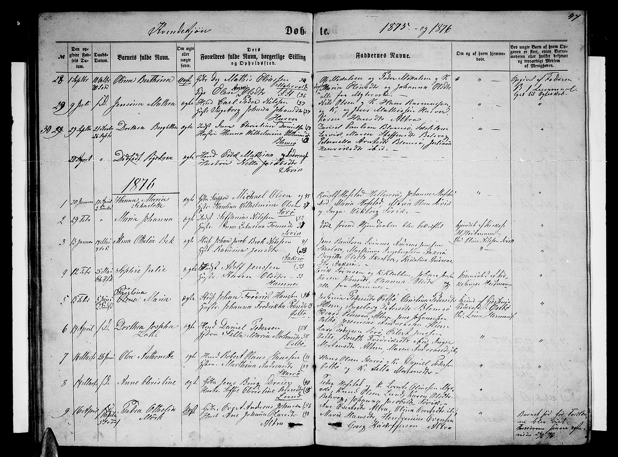 Ministerialprotokoller, klokkerbøker og fødselsregistre - Nordland, SAT/A-1459/830/L0461: Parish register (copy) no. 830C03, 1866-1881, p. 47