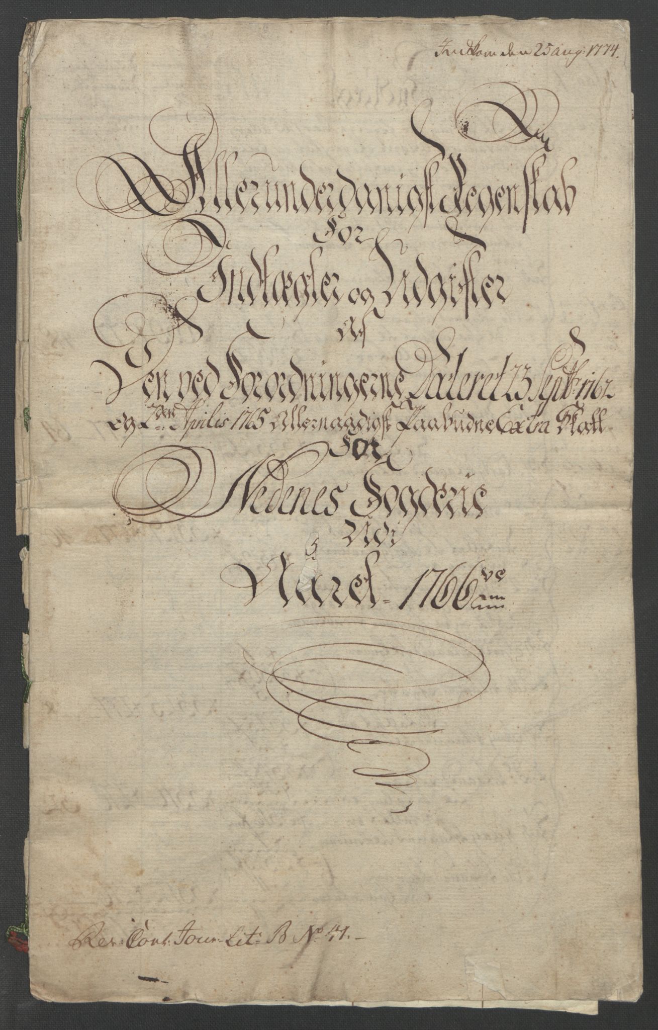 Rentekammeret inntil 1814, Reviderte regnskaper, Fogderegnskap, RA/EA-4092/R39/L2424: Ekstraskatten Nedenes, 1762-1767, p. 143