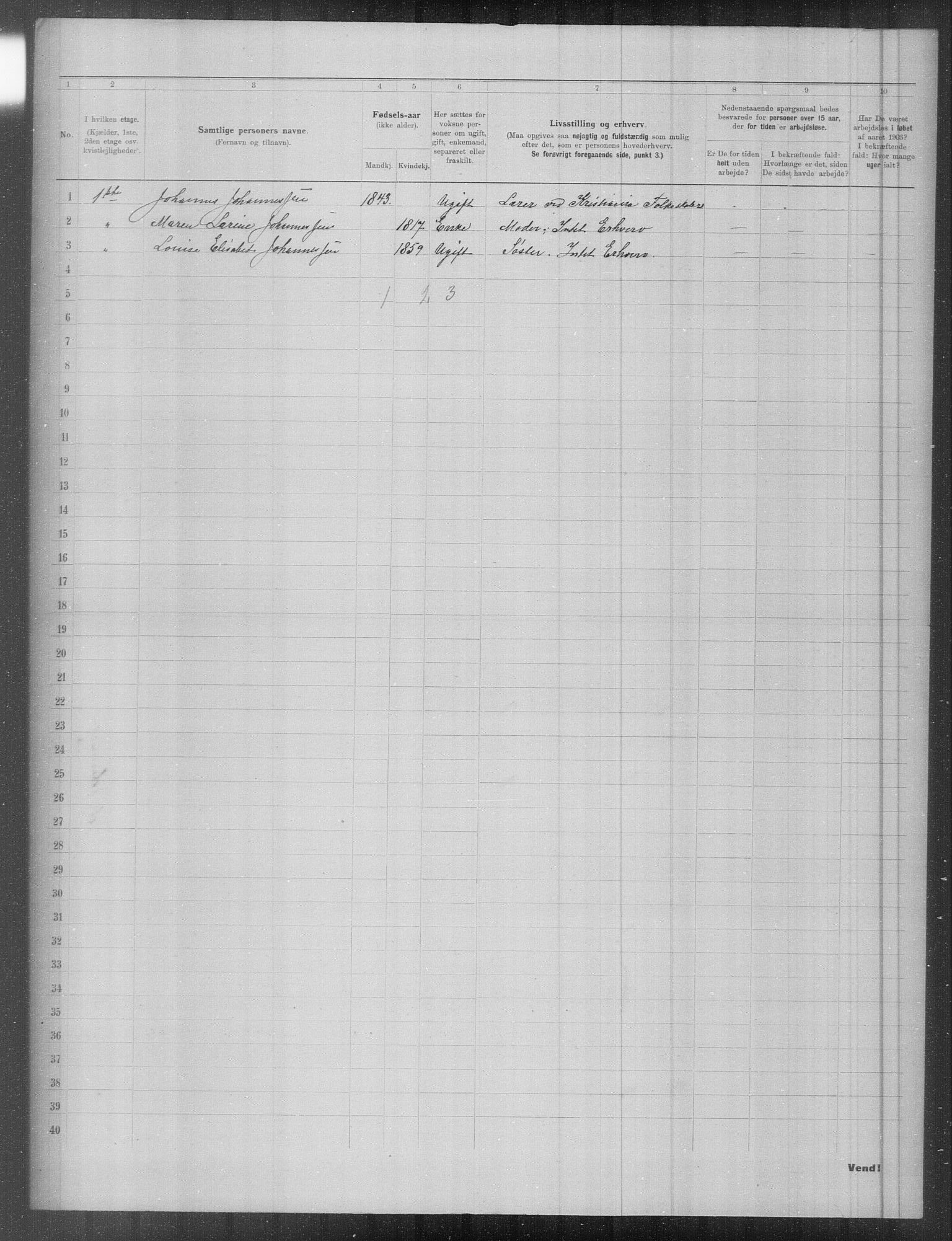 OBA, Municipal Census 1903 for Kristiania, 1903, p. 4472
