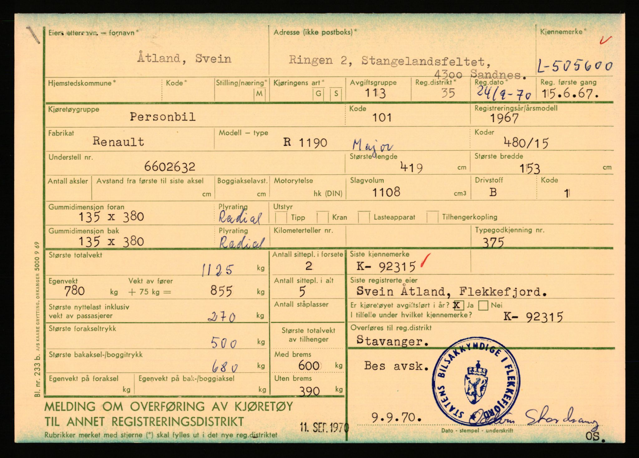 Stavanger trafikkstasjon, AV/SAST-A-101942/0/F/L0078: L-503000 - L-602908, 1930-1971, p. 1841