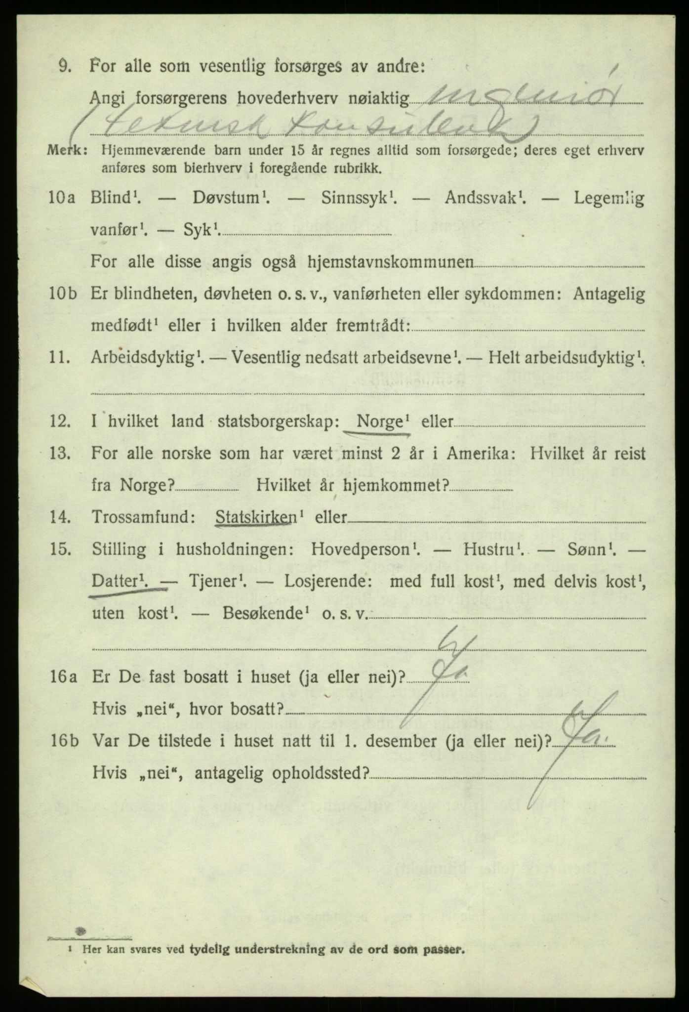 SAB, 1920 census for Fana, 1920, p. 5914