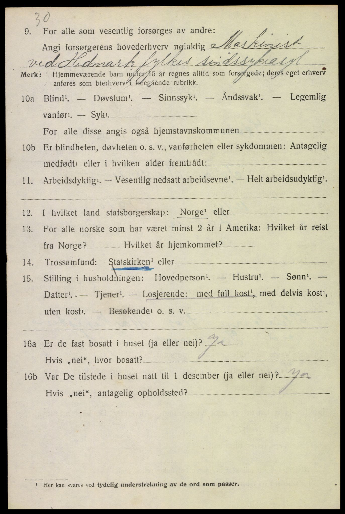 SAH, 1920 census for Stange, 1920, p. 8904