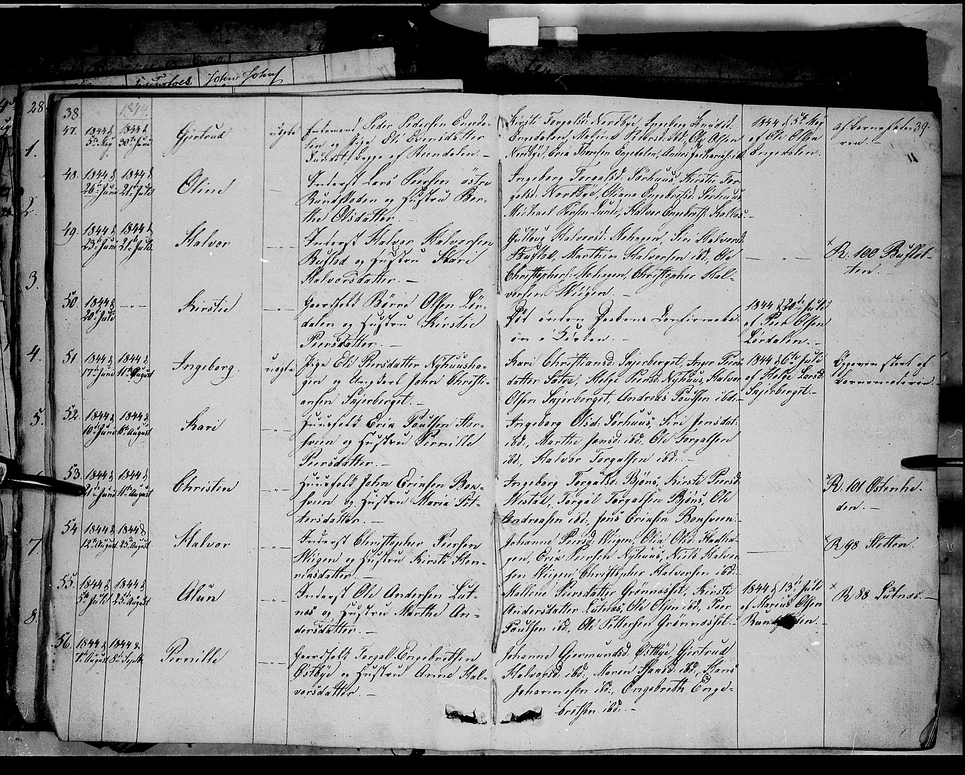 Trysil prestekontor, AV/SAH-PREST-046/H/Ha/Haa/L0004: Parish register (official) no. 4 /1, 1842-1850, p. 38-39