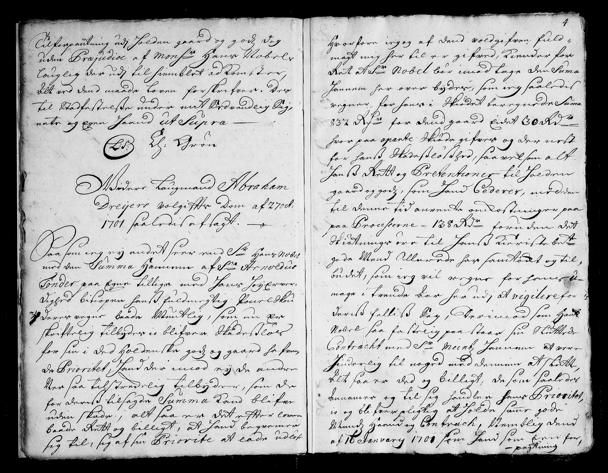 Overhoffretten 1667-1797, AV/RA-EA-2884/Ad/L0259: Ekstraktprotokoll, 1703, p. 3b-4a