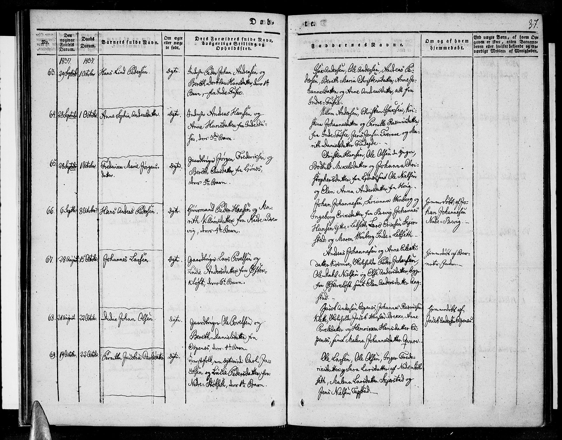 Ministerialprotokoller, klokkerbøker og fødselsregistre - Nordland, AV/SAT-A-1459/852/L0737: Parish register (official) no. 852A07, 1833-1849, p. 37