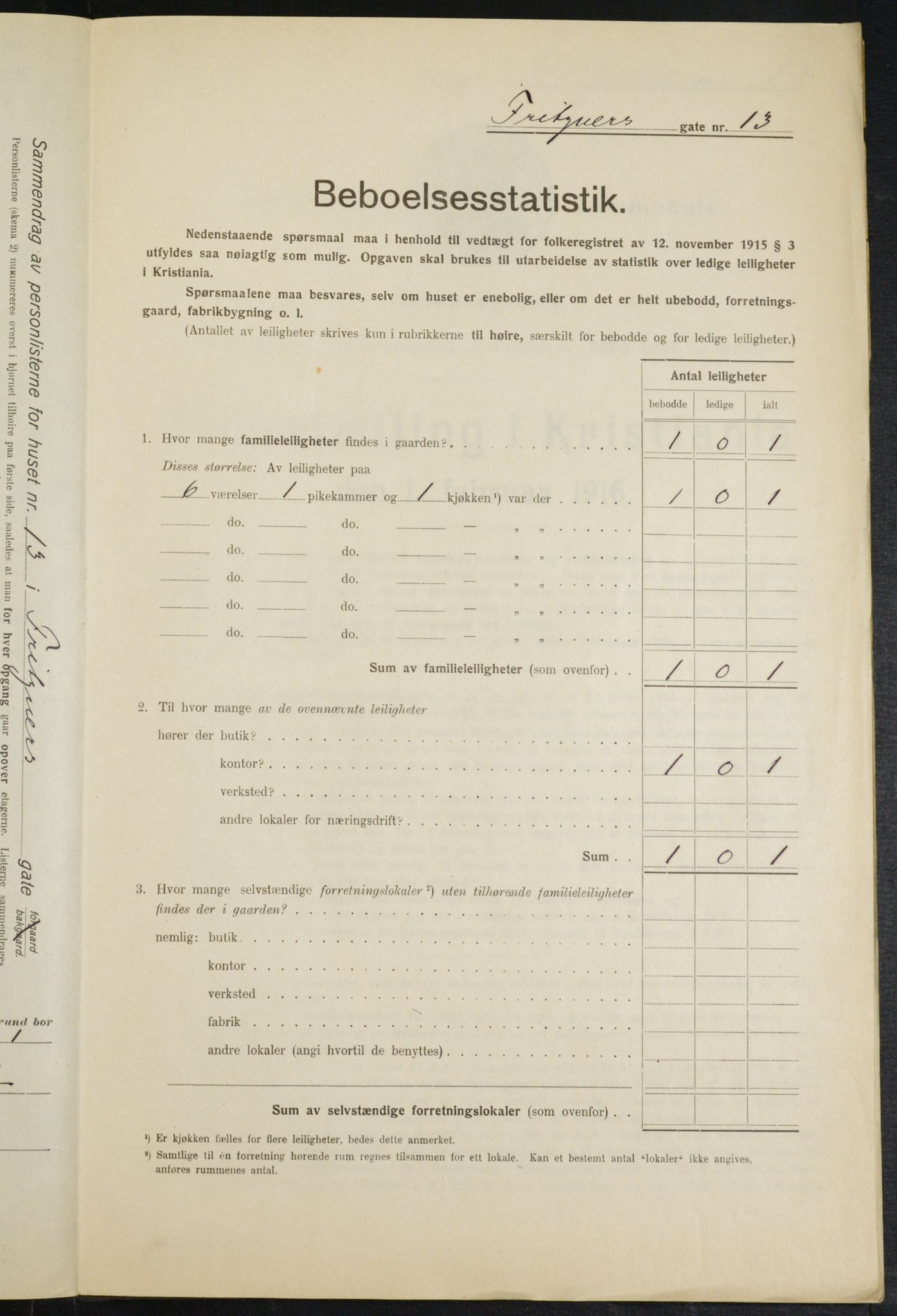 OBA, Municipal Census 1916 for Kristiania, 1916, p. 27638