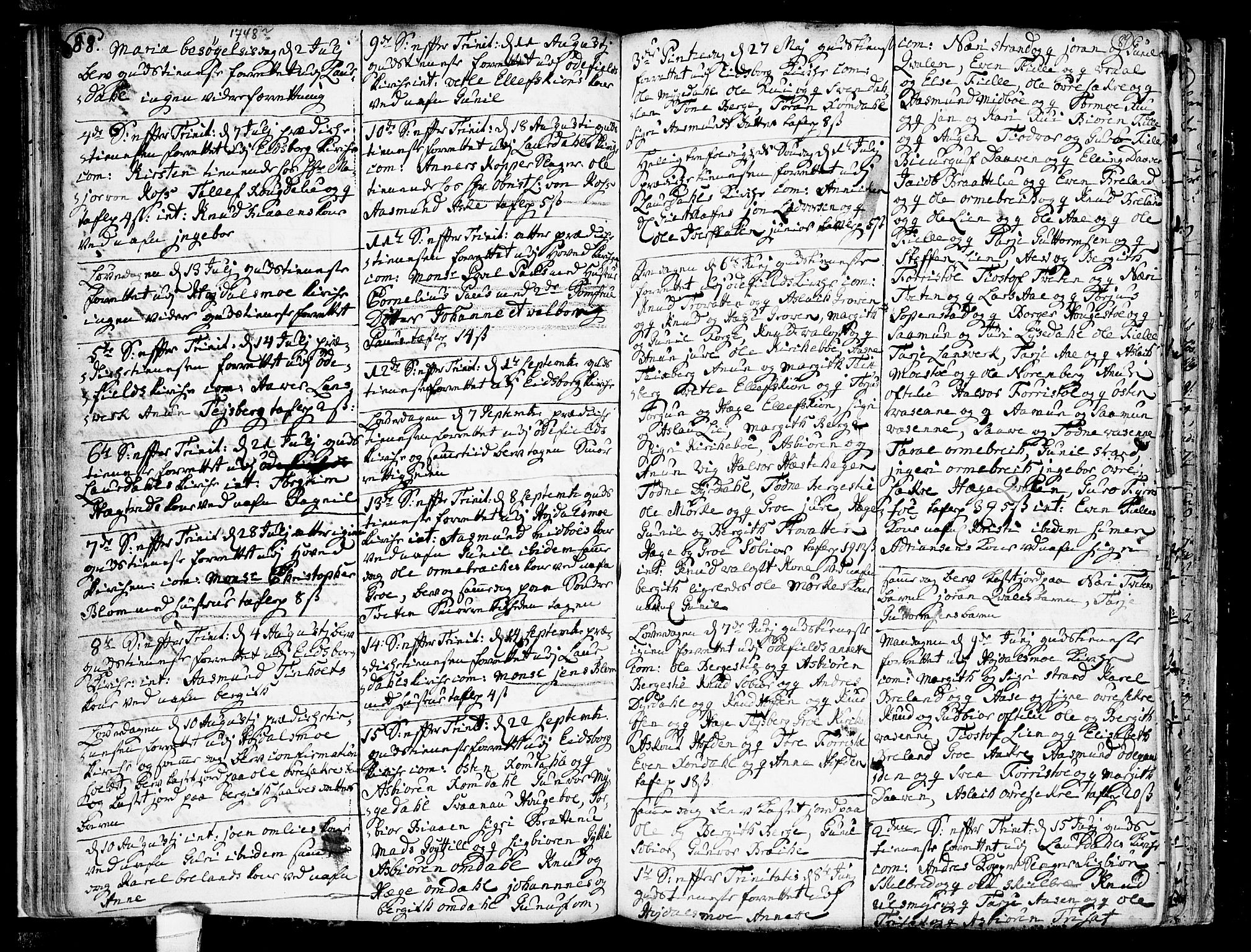 Lårdal kirkebøker, SAKO/A-284/F/Fa/L0002: Parish register (official) no. I 2, 1734-1754, p. 88-89