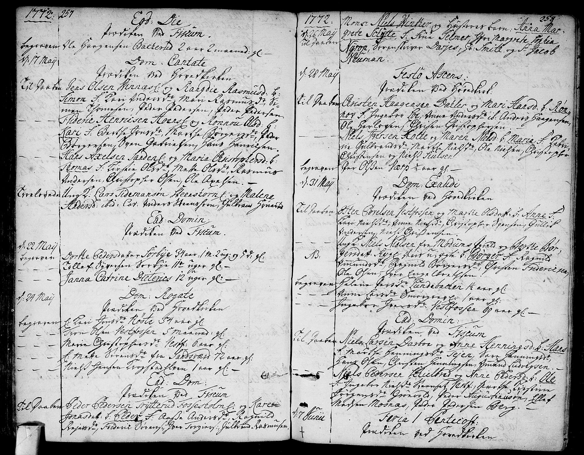 Eiker kirkebøker, SAKO/A-4/F/Fa/L0008: Parish register (official) no. I 8, 1764-1788, p. 257-258