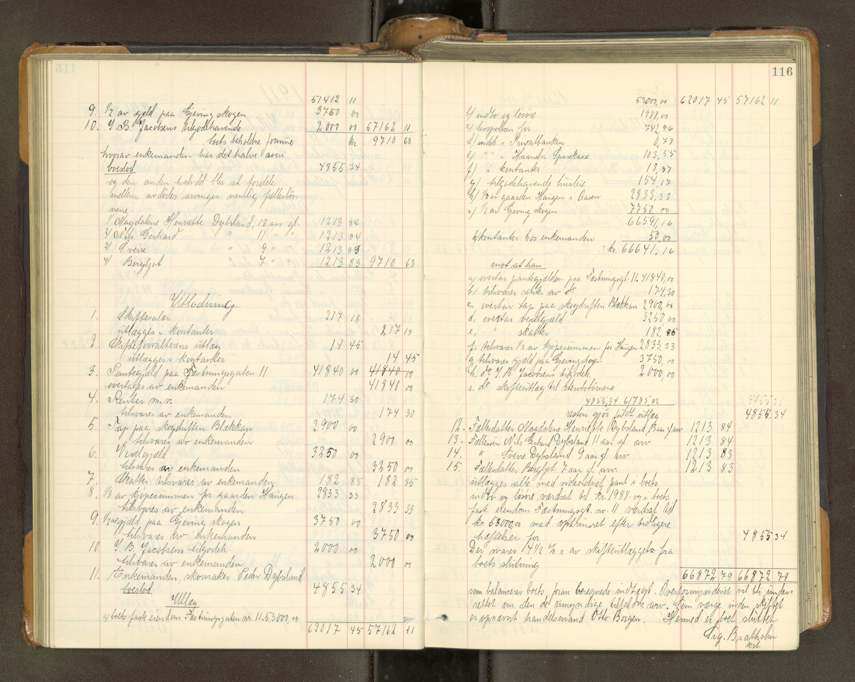 Trondheim byfogd, SAT/A-0003/1/3/3A/L0040: Skifteutlodningsprotokoll - 9/2-1/10. (m/ register), 1910-1913, p. 116