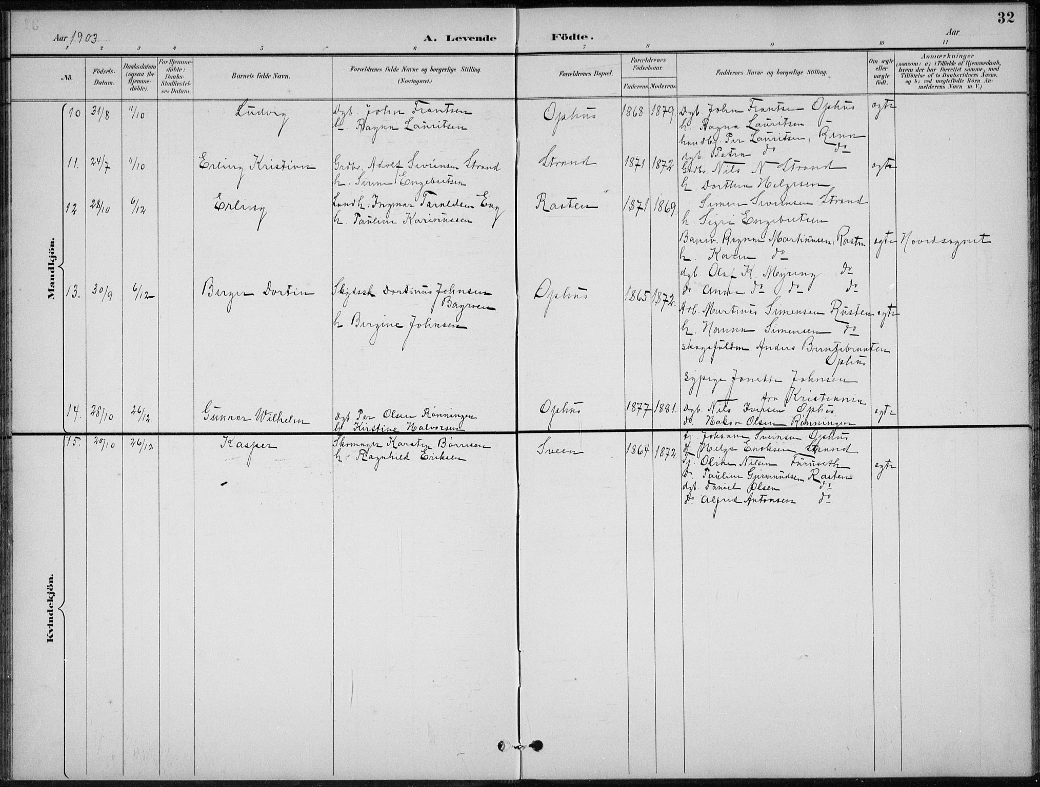 Stor-Elvdal prestekontor, SAH/PREST-052/H/Ha/Hab/L0004: Parish register (copy) no. 4, 1895-1938, p. 32