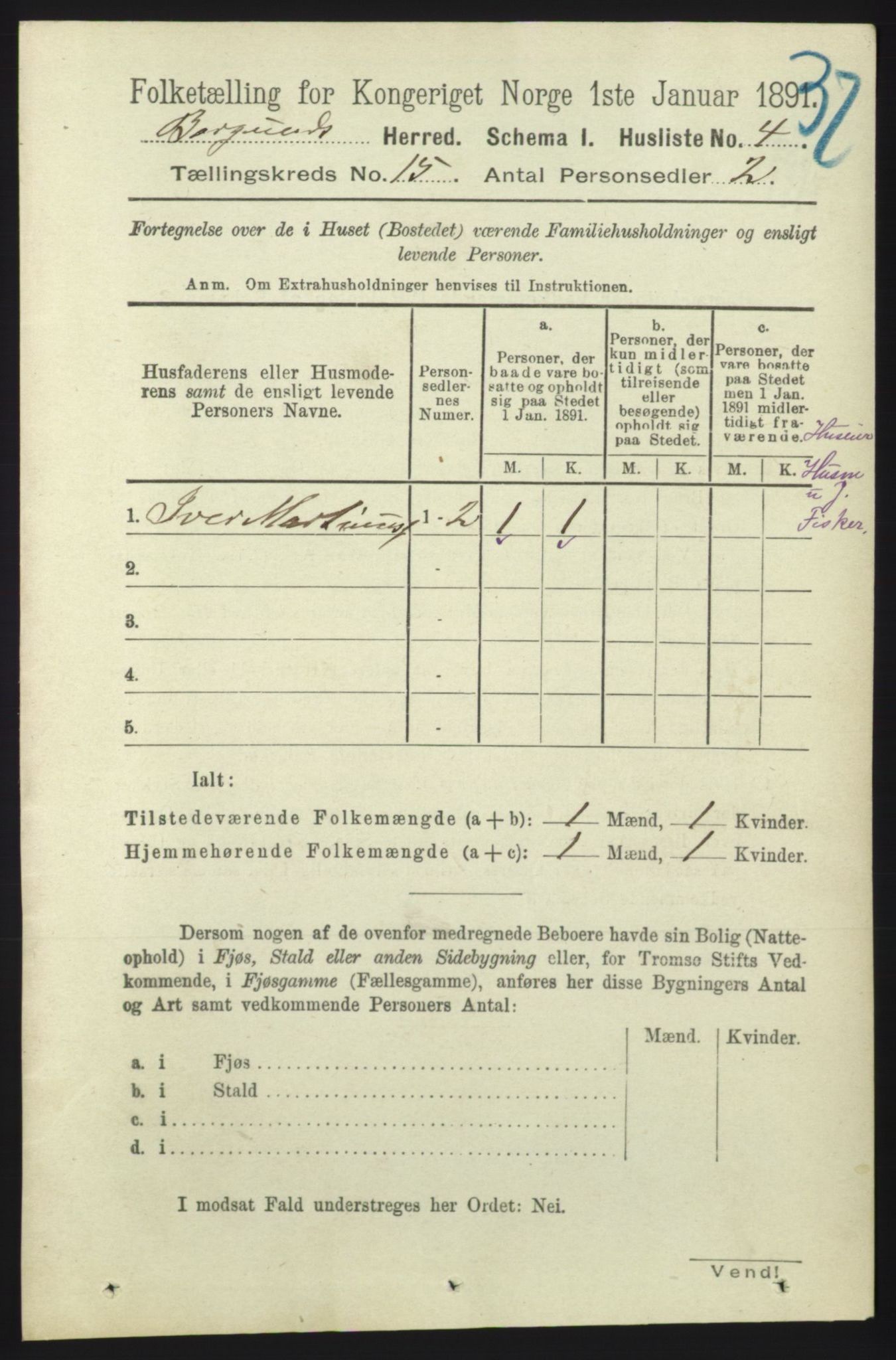 RA, 1891 census for 1531 Borgund, 1891, p. 4444