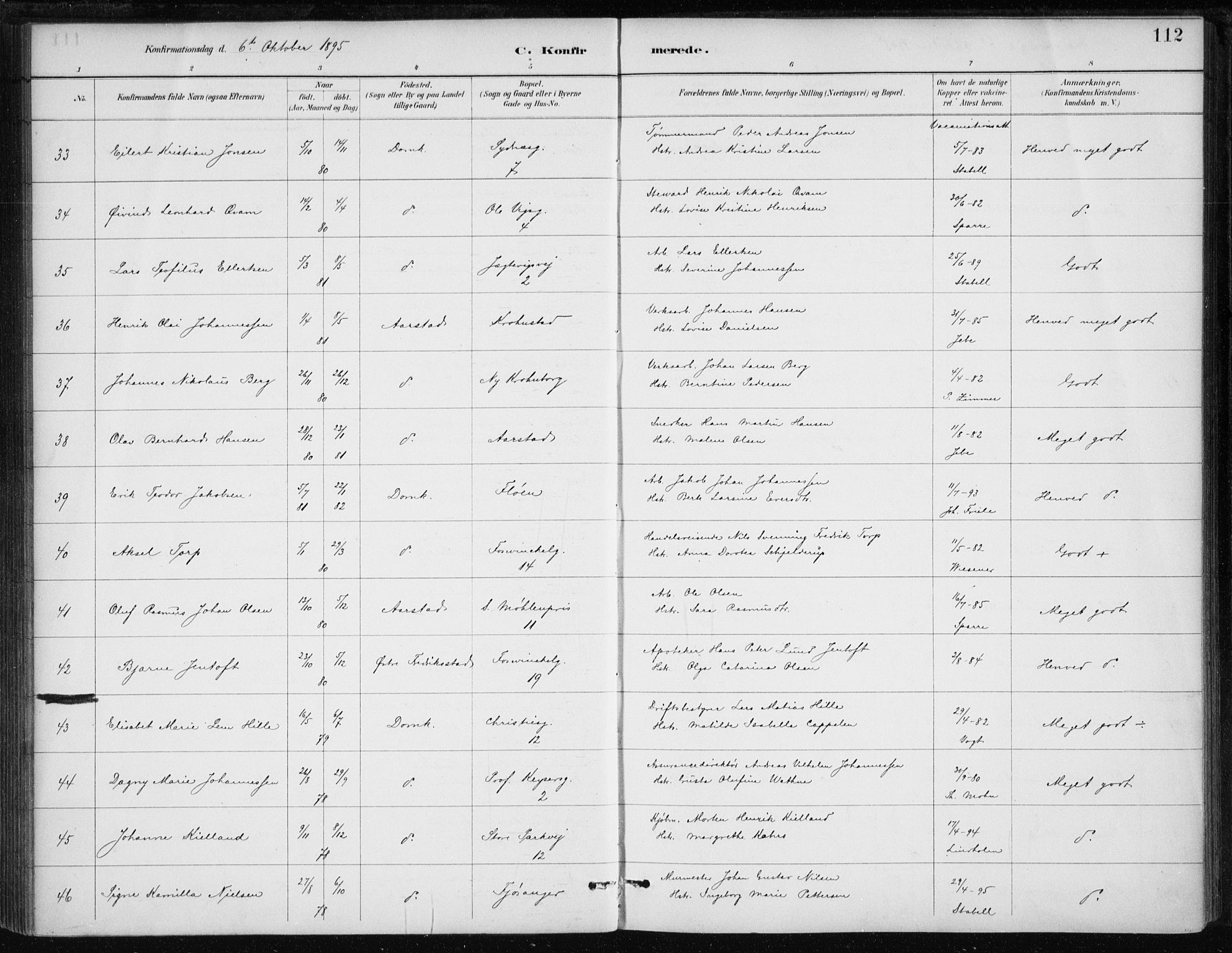 Johanneskirken sokneprestembete, AV/SAB-A-76001/H/Haa/L0008: Parish register (official) no. C 1, 1885-1907, p. 112