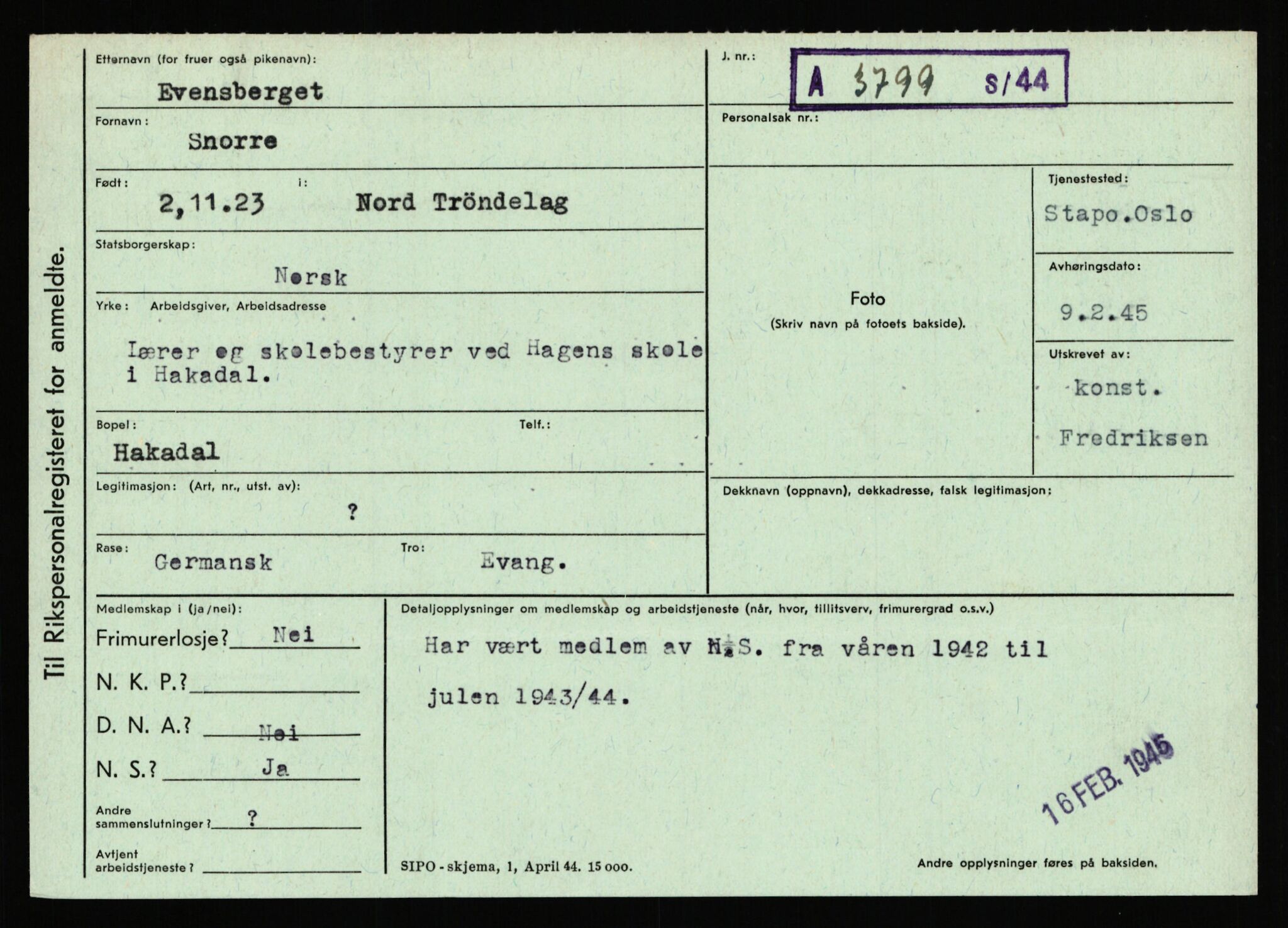 Statspolitiet - Hovedkontoret / Osloavdelingen, AV/RA-S-1329/C/Ca/L0004: Eid - funn av gjenstander	, 1943-1945, p. 2300