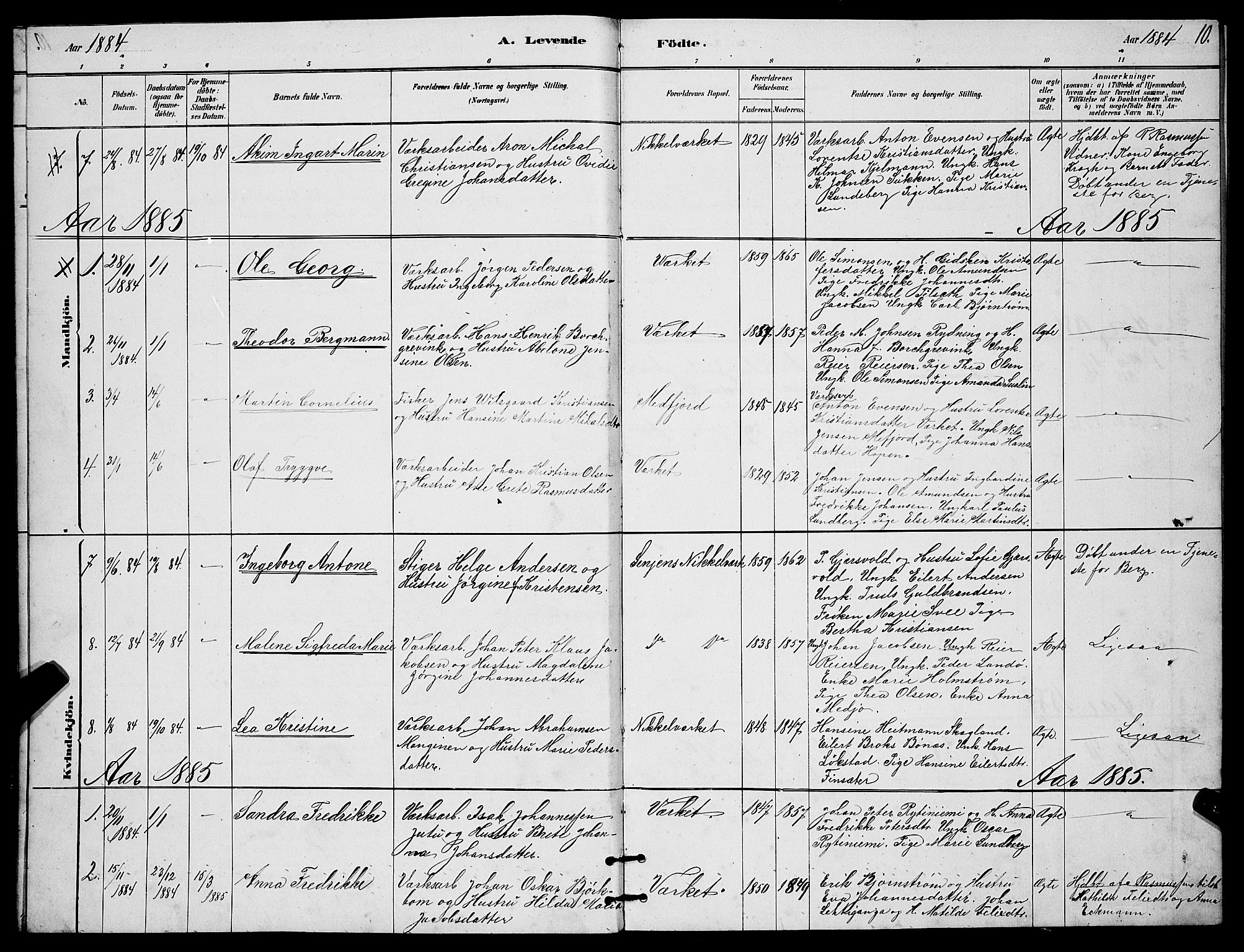 Berg sokneprestkontor, SATØ/S-1318/G/Ga/Gab/L0017klokker: Parish register (copy) no. 17, 1881-1887, p. 10