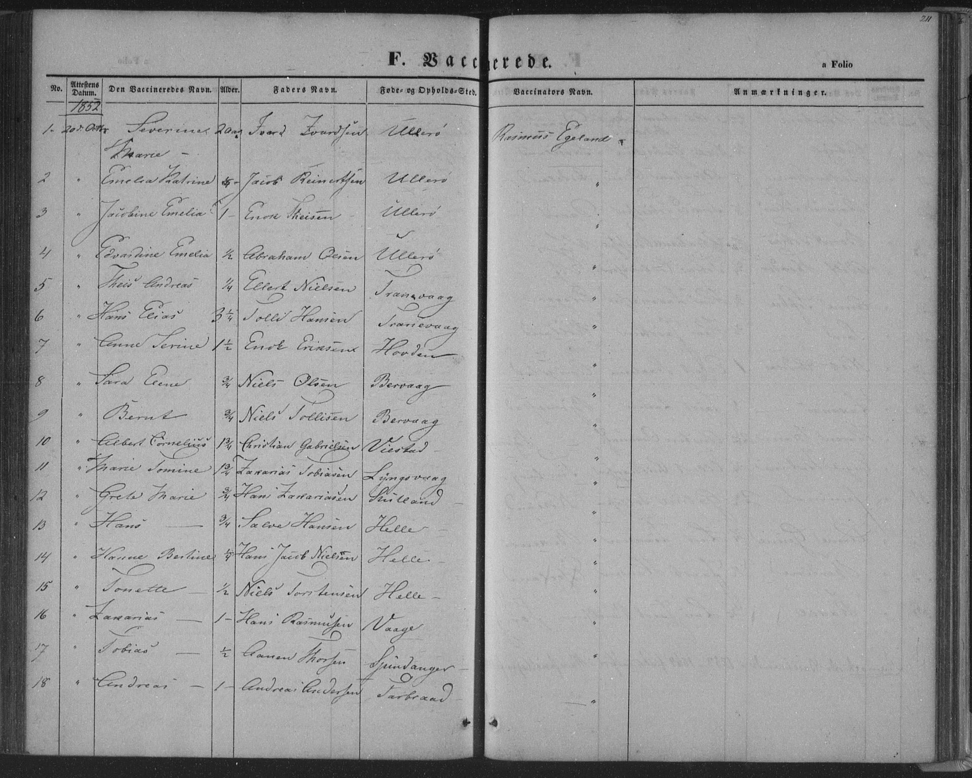 Herad sokneprestkontor, SAK/1111-0018/F/Fa/Fab/L0003: Parish register (official) no. A 3, 1844-1853, p. 211