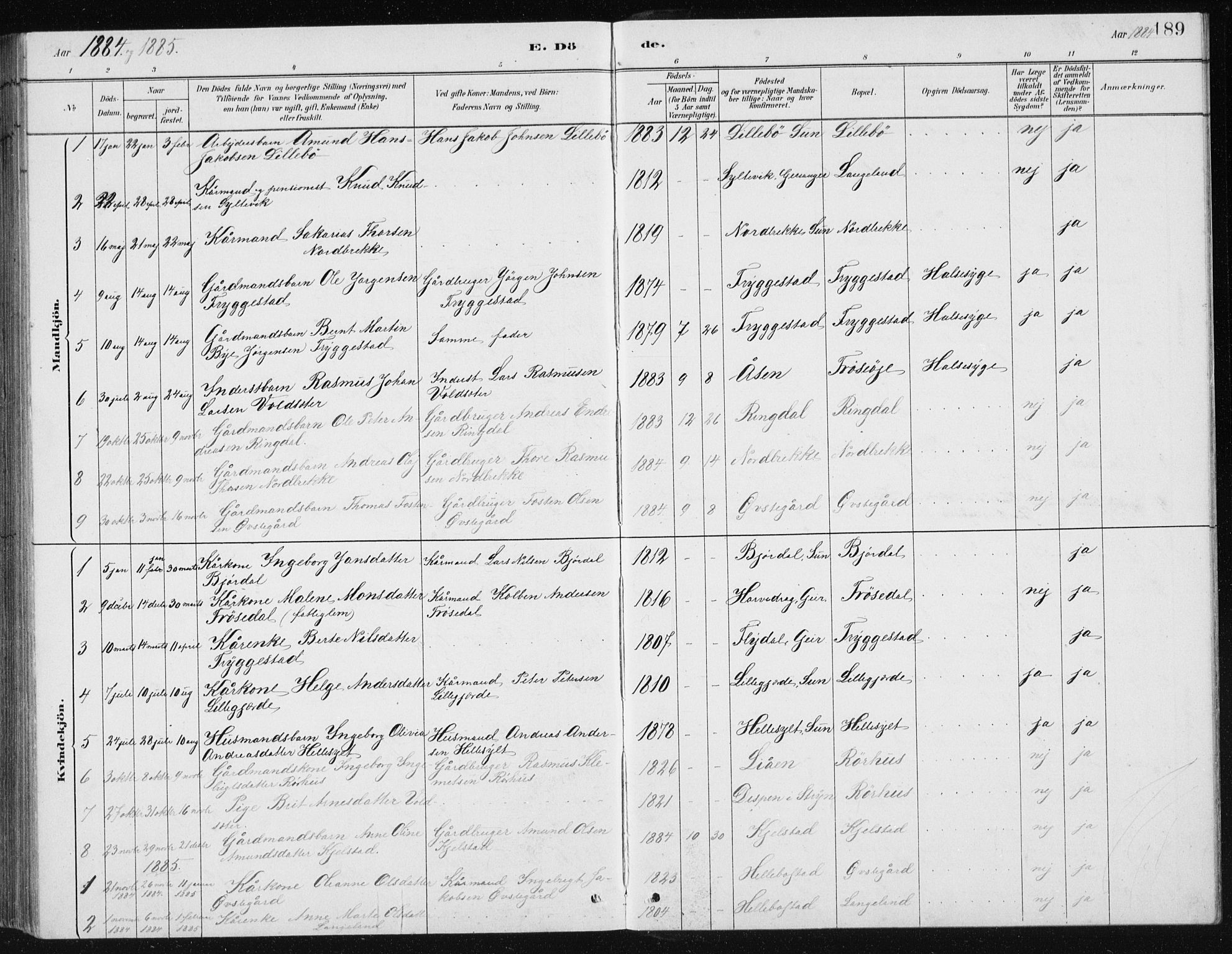 Ministerialprotokoller, klokkerbøker og fødselsregistre - Møre og Romsdal, SAT/A-1454/517/L0230: Parish register (copy) no. 517C03, 1879-1912, p. 189