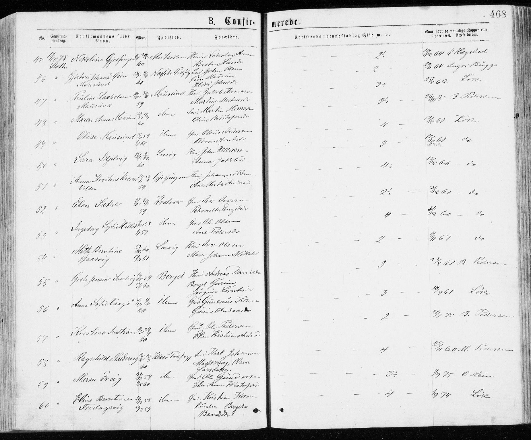Ministerialprotokoller, klokkerbøker og fødselsregistre - Sør-Trøndelag, SAT/A-1456/640/L0576: Parish register (official) no. 640A01, 1846-1876, p. 468