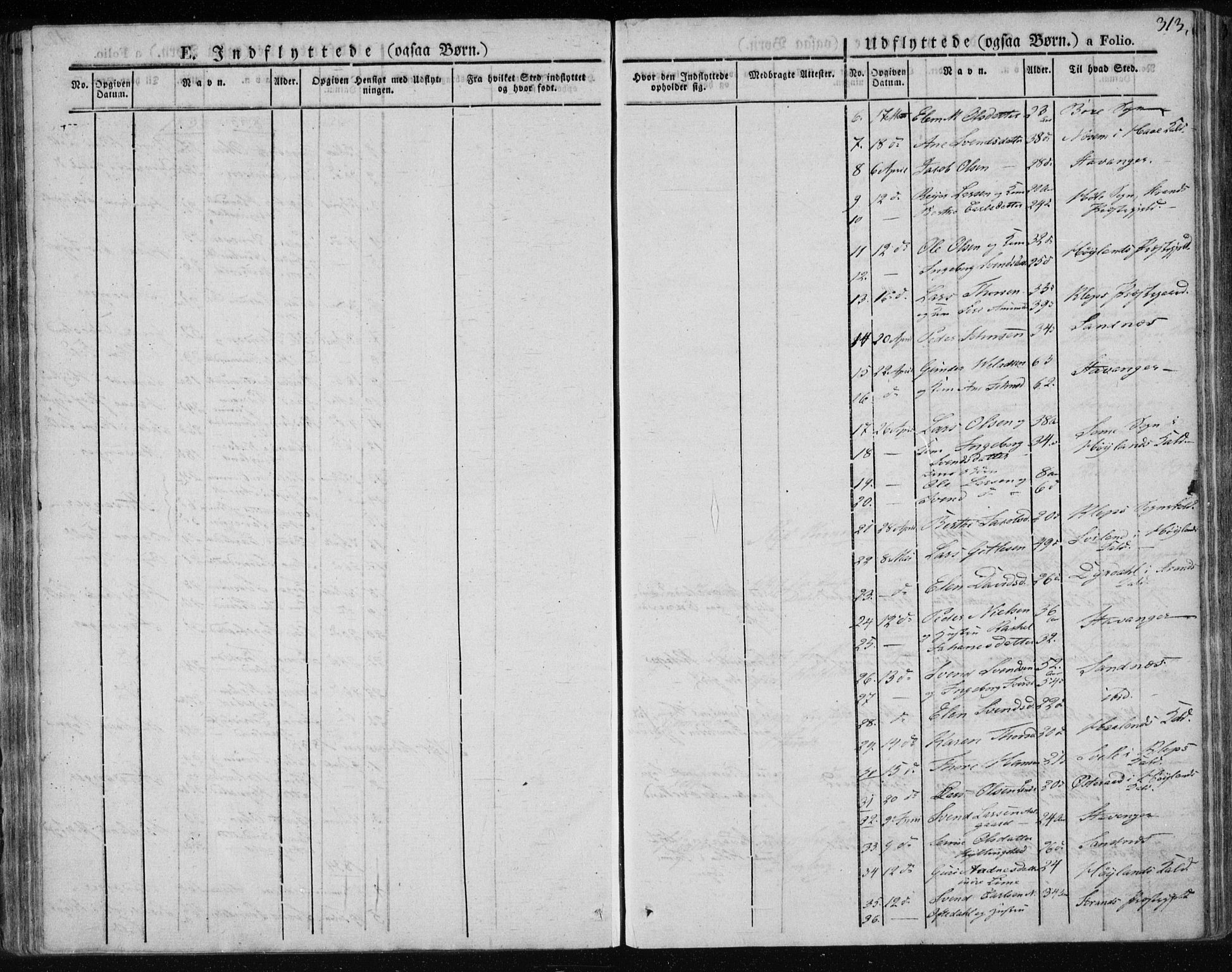 Lye sokneprestkontor, AV/SAST-A-101794/001/30BA/L0004: Parish register (official) no. A 4, 1826-1841, p. 313