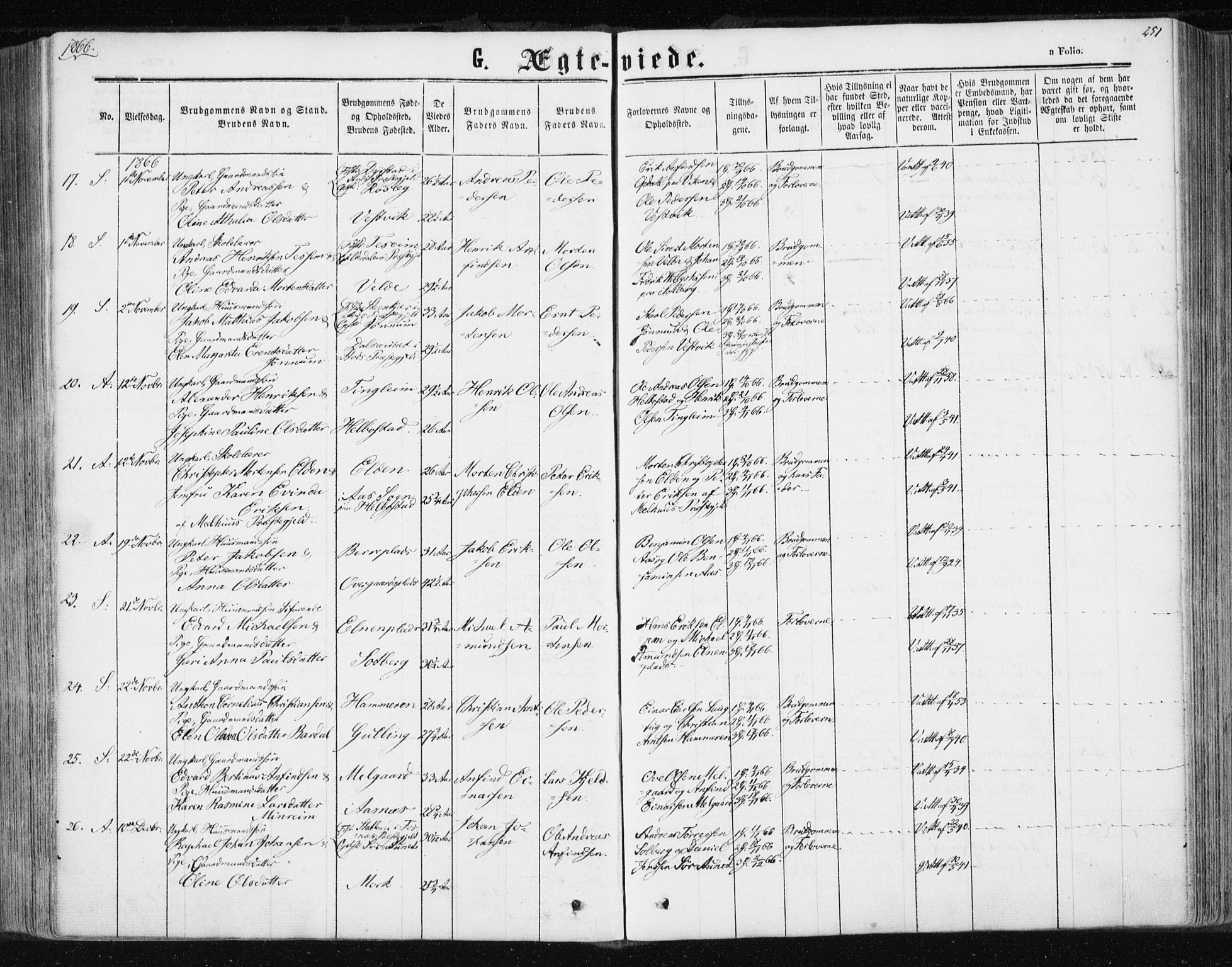 Ministerialprotokoller, klokkerbøker og fødselsregistre - Nord-Trøndelag, AV/SAT-A-1458/741/L0394: Parish register (official) no. 741A08, 1864-1877, p. 251