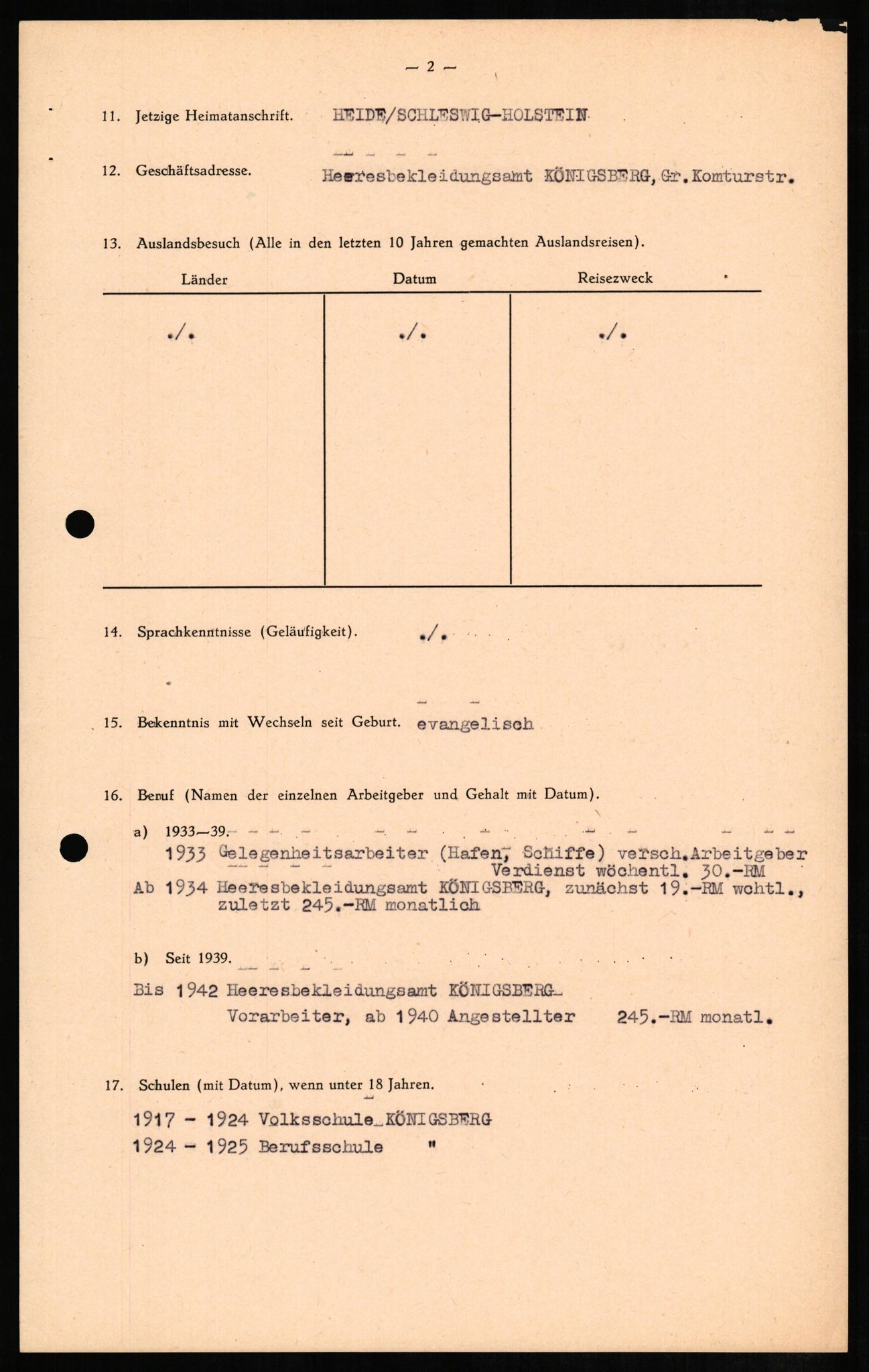 Forsvaret, Forsvarets overkommando II, AV/RA-RAFA-3915/D/Db/L0008: CI Questionaires. Tyske okkupasjonsstyrker i Norge. Tyskere., 1945-1946, p. 422