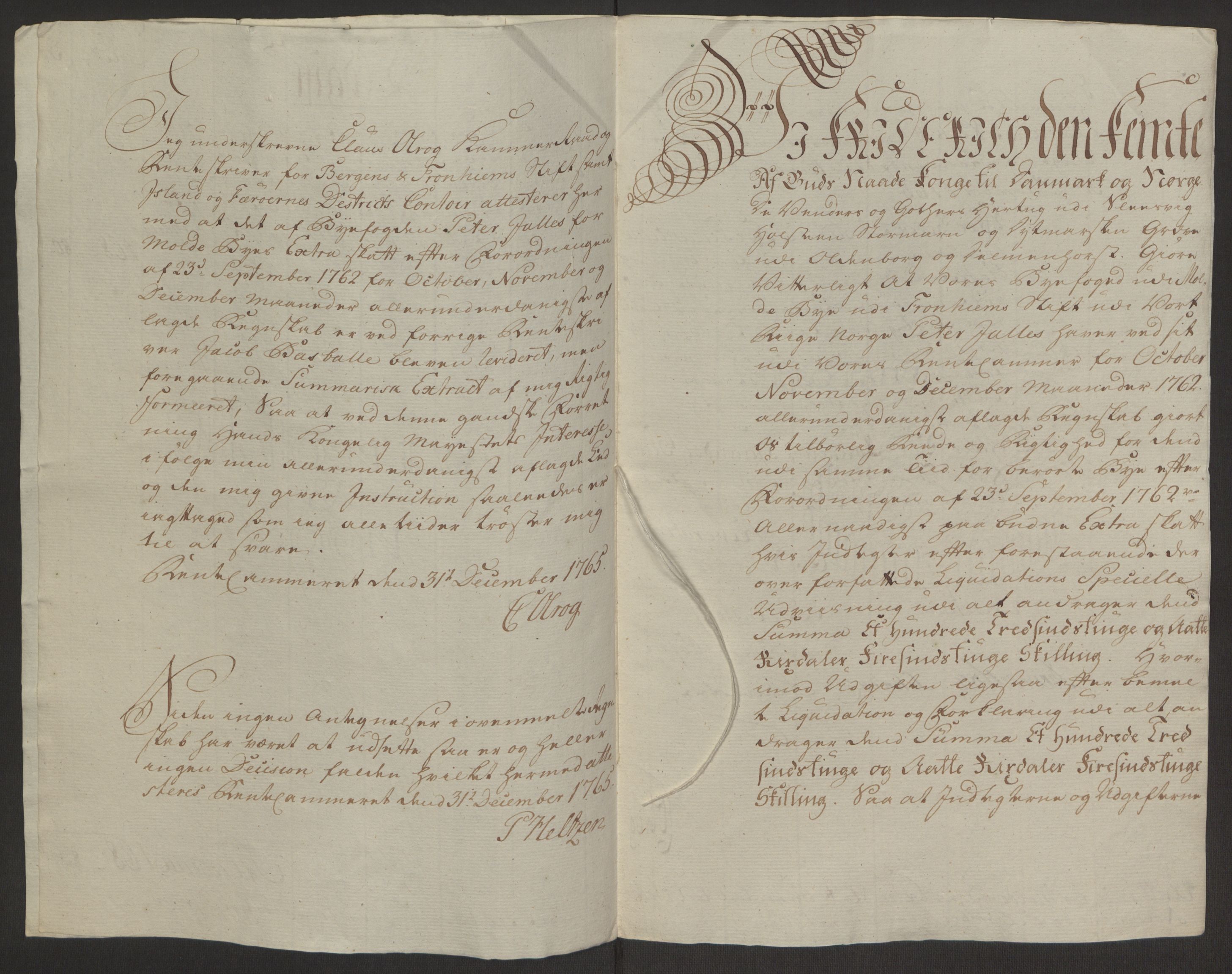 Rentekammeret inntil 1814, Reviderte regnskaper, Byregnskaper, AV/RA-EA-4066/R/Rq/L0487/0004: [Q1] Kontribusjonsregnskap / Ekstraskatt, 1762-1772, p. 8