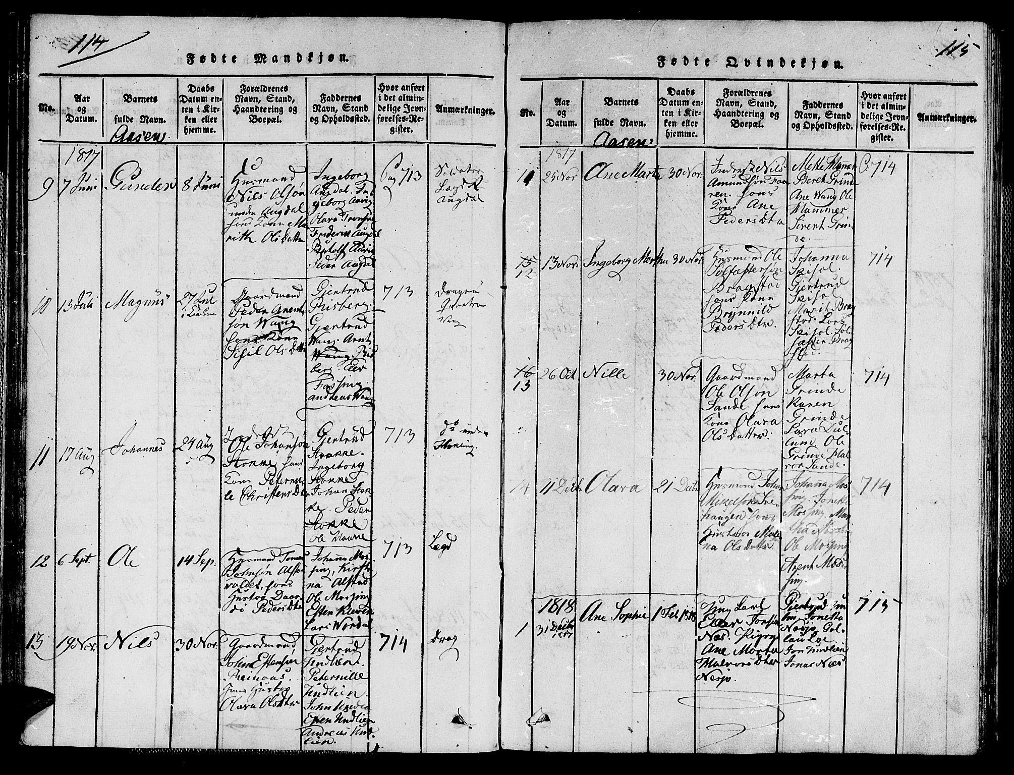 Ministerialprotokoller, klokkerbøker og fødselsregistre - Nord-Trøndelag, SAT/A-1458/713/L0112: Parish register (official) no. 713A04 /2, 1817-1827, p. 114-115