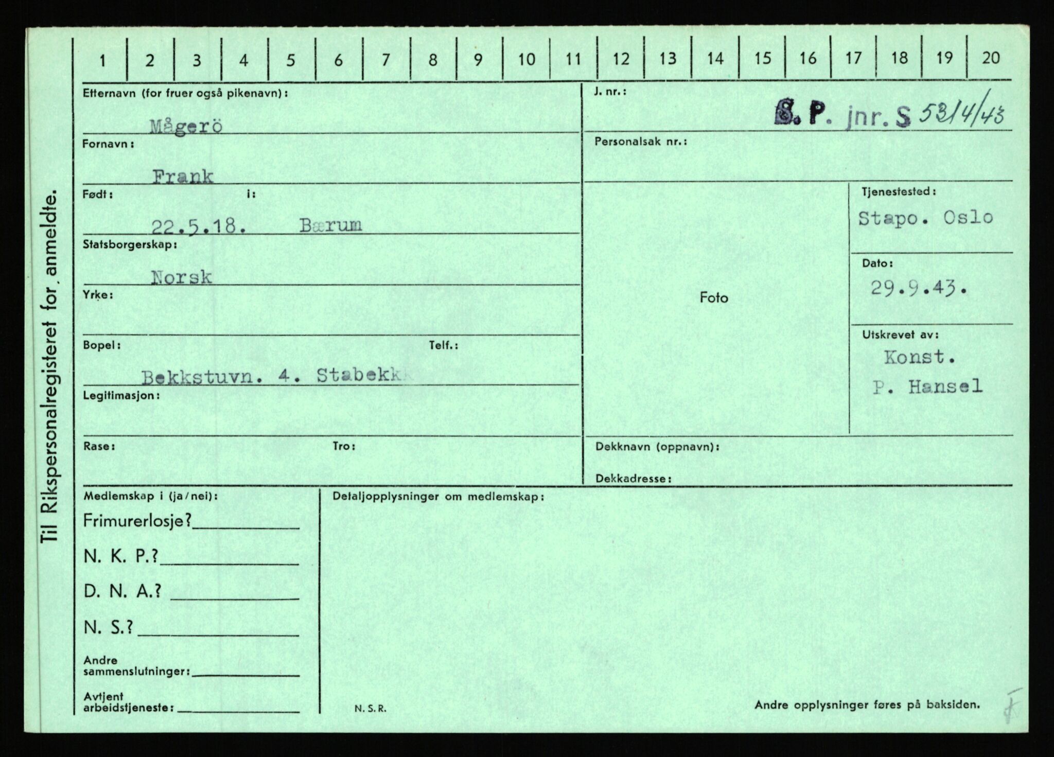 Statspolitiet - Hovedkontoret / Osloavdelingen, AV/RA-S-1329/C/Ca/L0010: Lind - Moksnes, 1943-1945, p. 2309