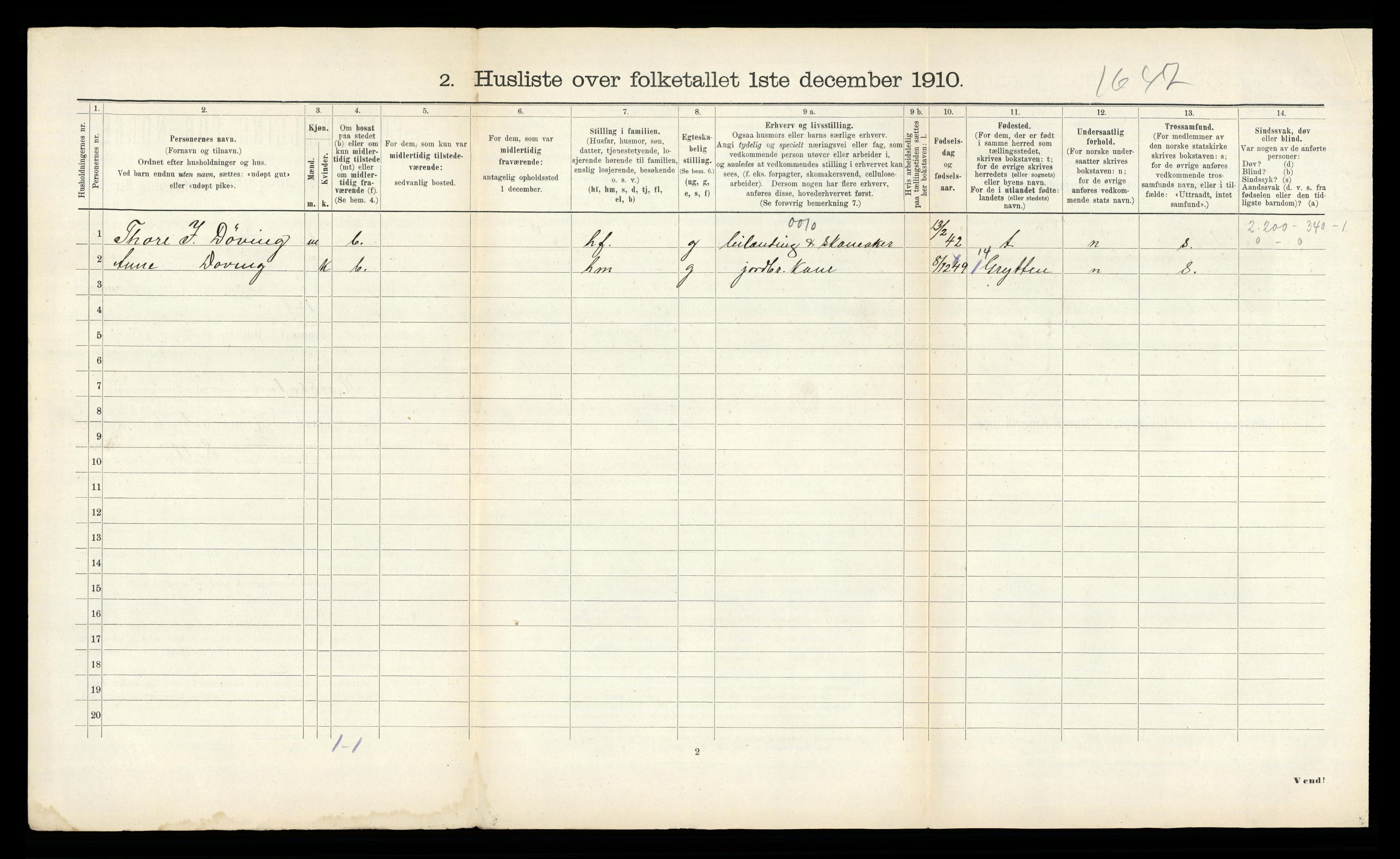 RA, 1910 census for Norddal, 1910, p. 44