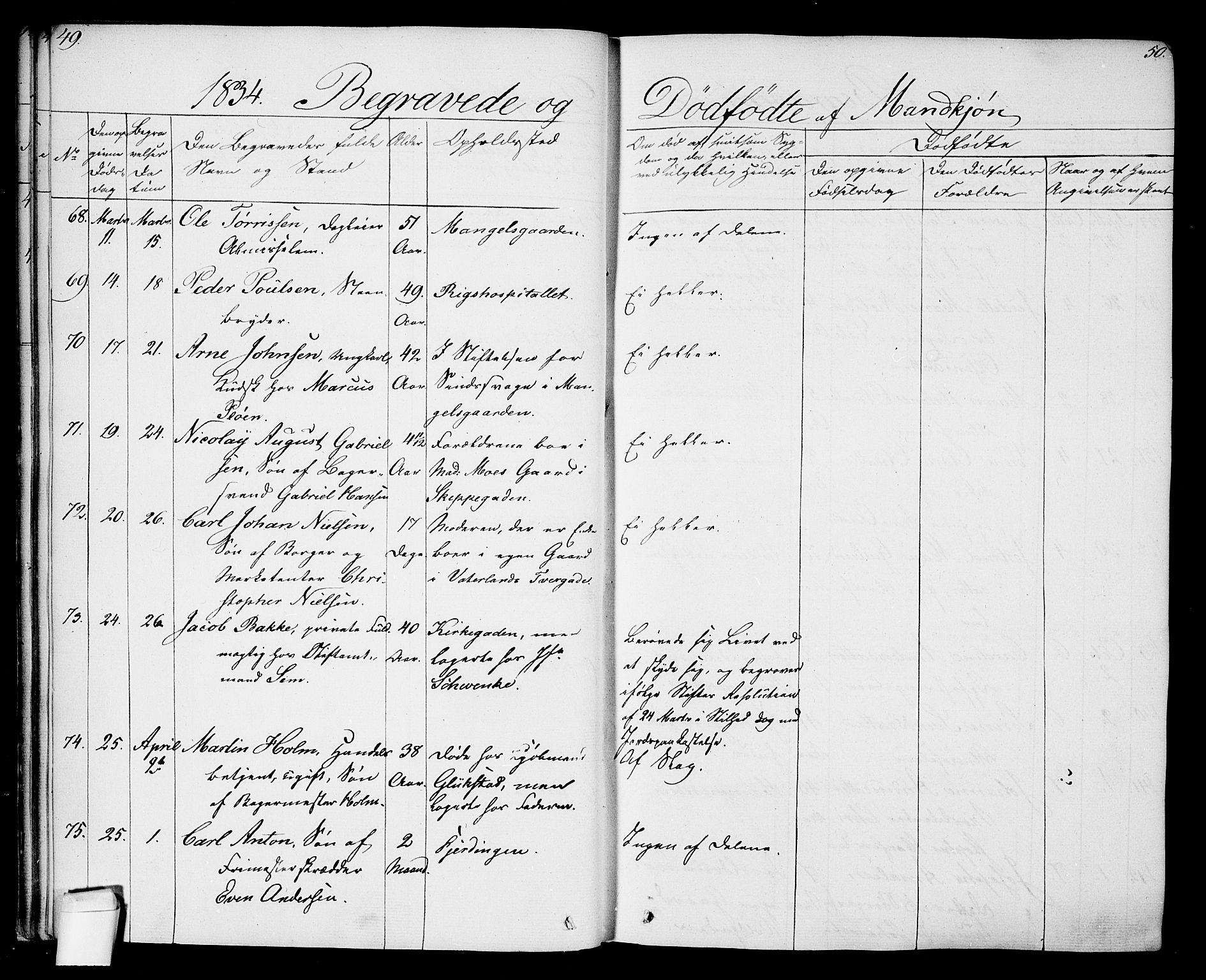 Oslo domkirke Kirkebøker, AV/SAO-A-10752/F/Fa/L0024: Parish register (official) no. 24, 1833-1846, p. 49-50