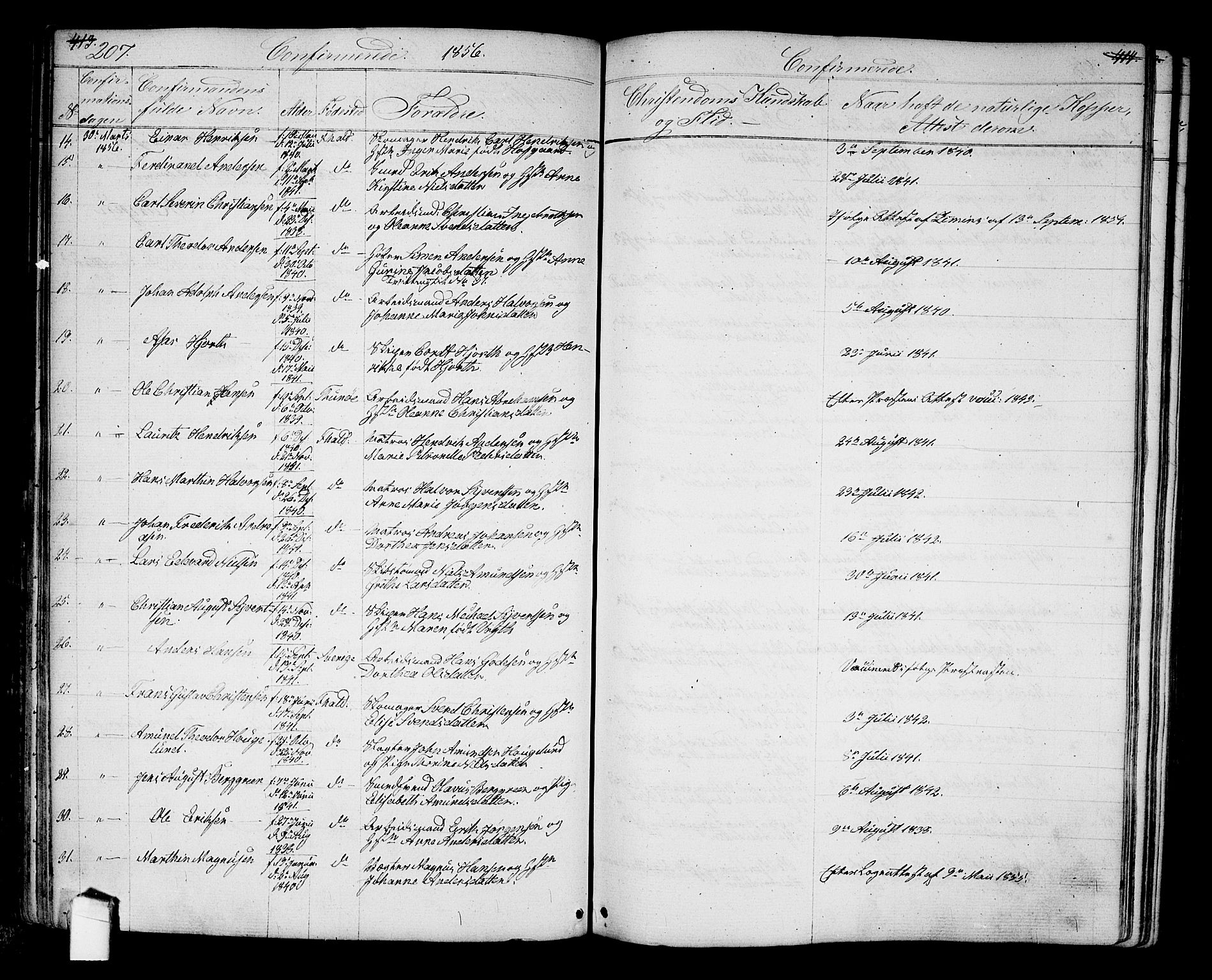 Halden prestekontor Kirkebøker, AV/SAO-A-10909/G/Ga/L0005a: Parish register (copy) no. 5A, 1855-1864, p. 207